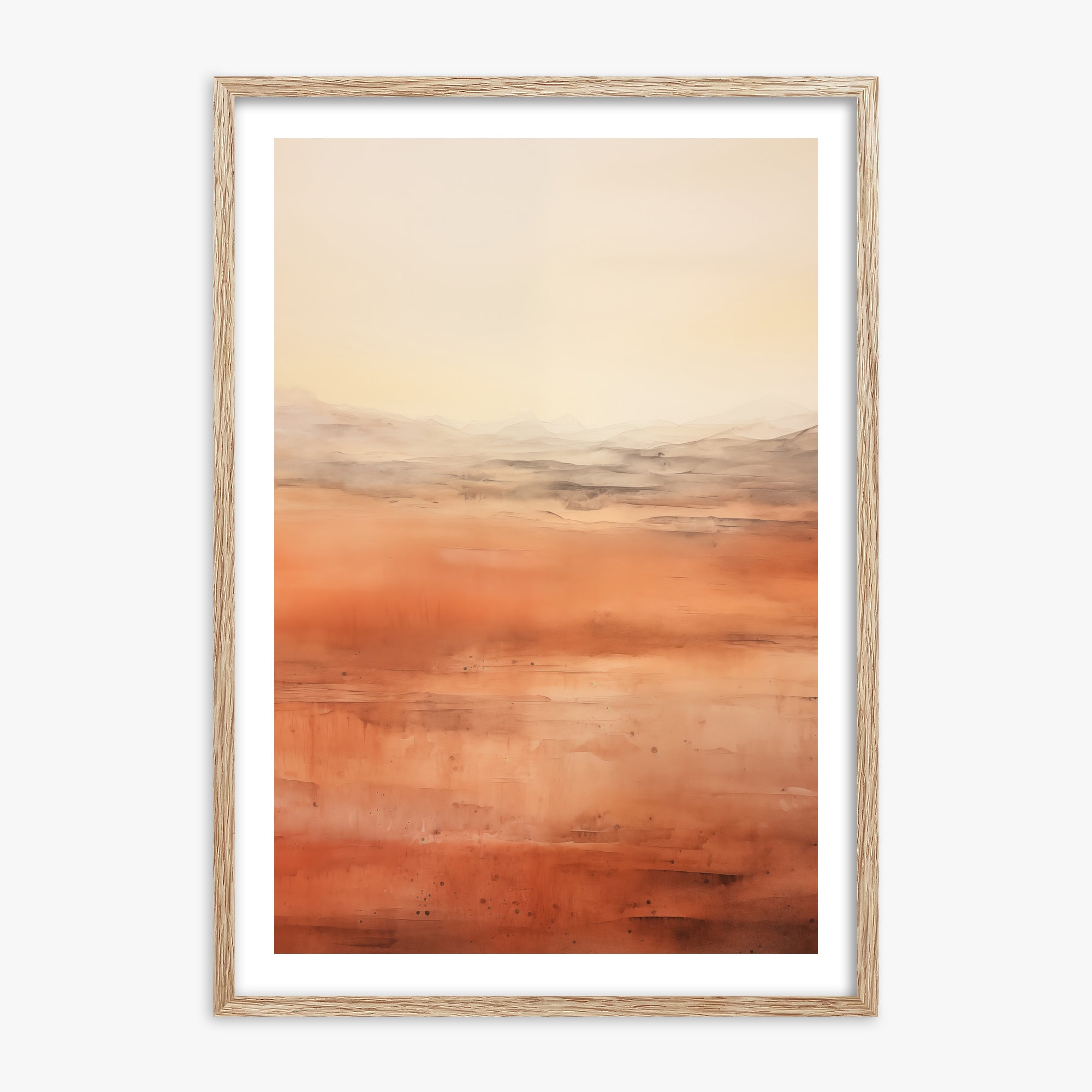 Desert Horizon, 70x100cm Framed Art Reproduction With Raw Oak Frame