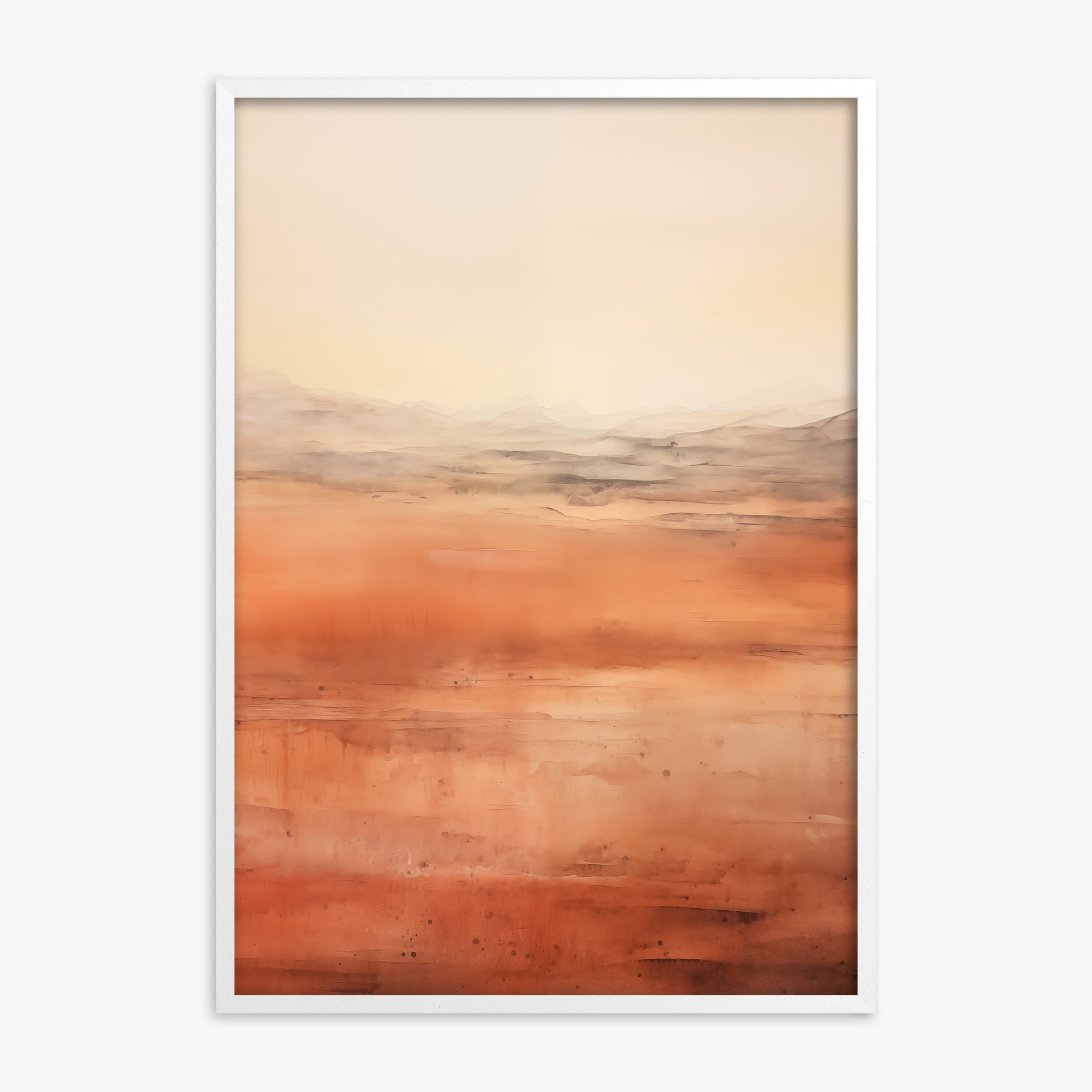Desert Horizon, White Framed Poster With White Frame