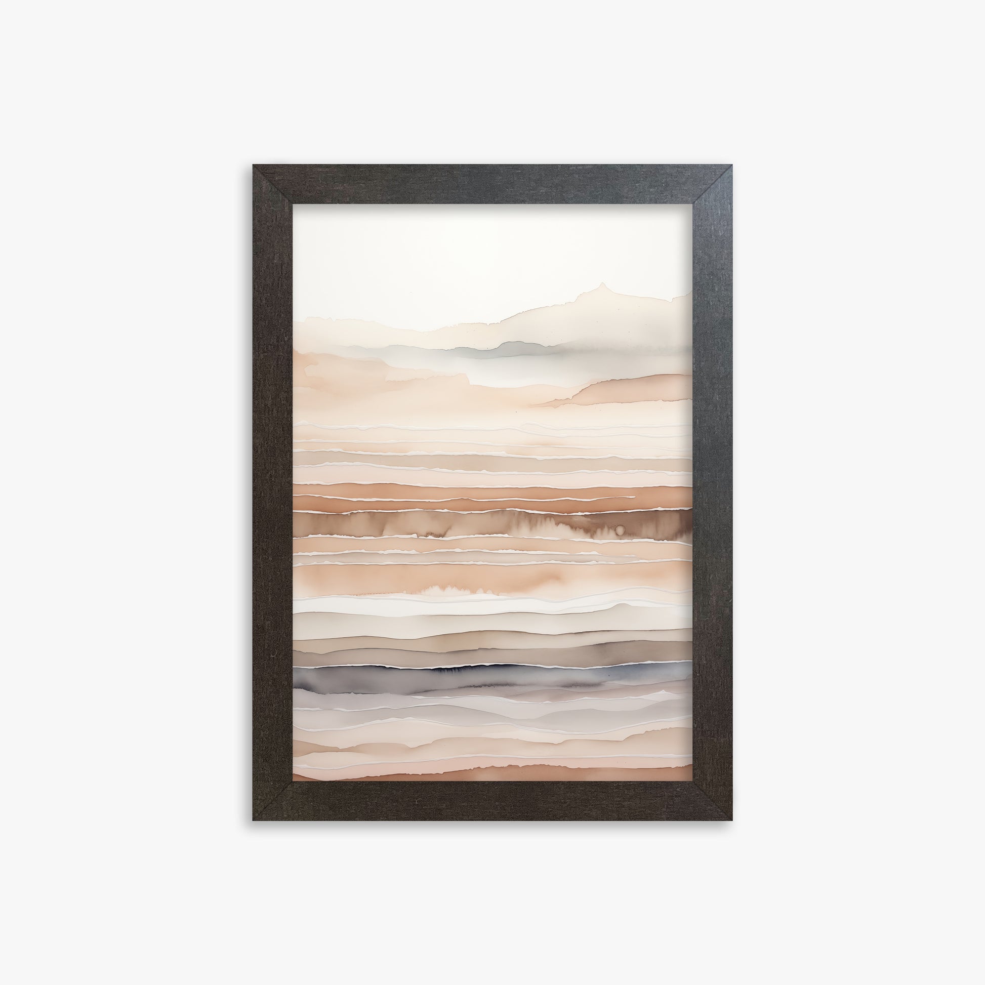 Desert Dawn Serenity, 21x30cm Framed Art Reproduction With Espresso Frame