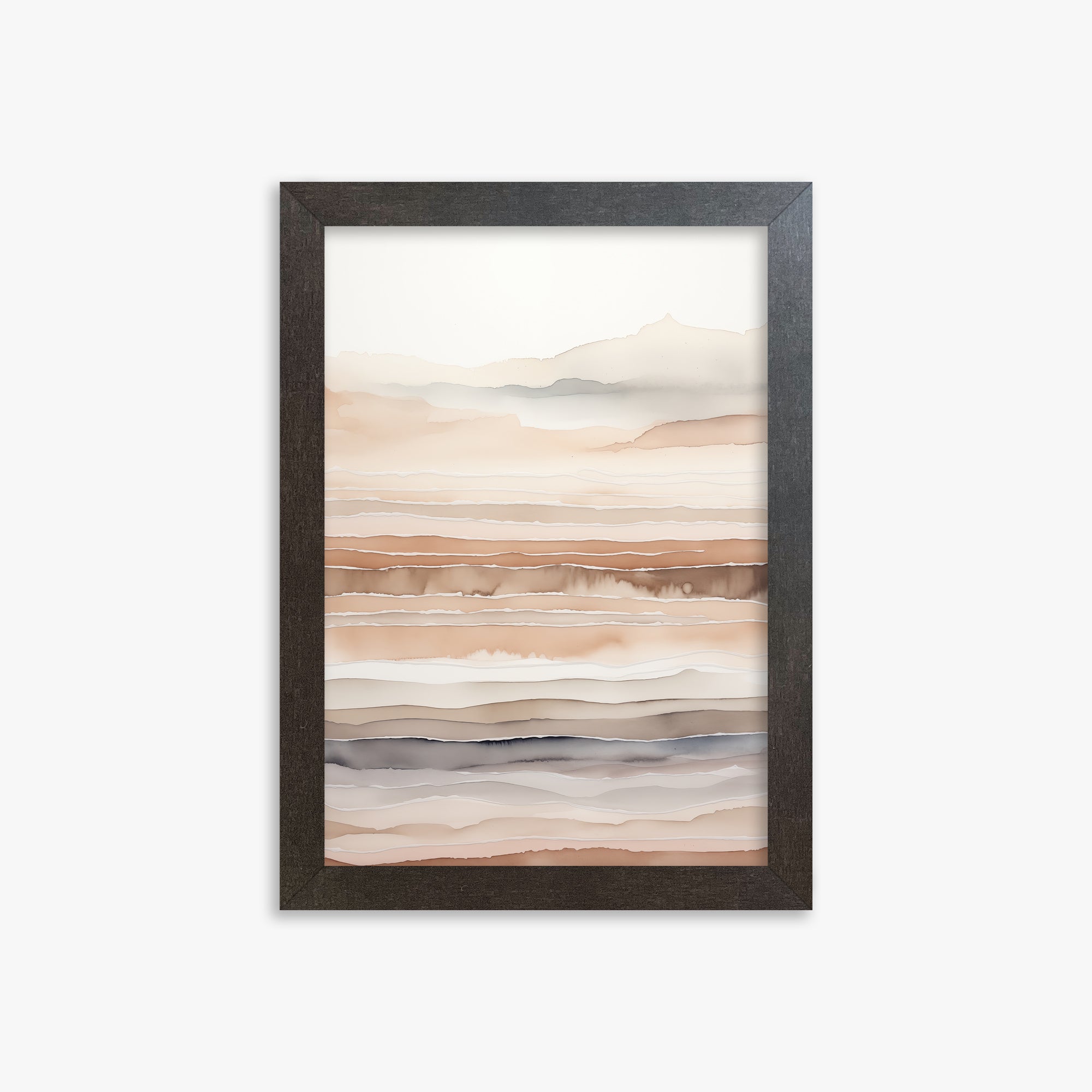 Desert Dawn Serenity, 21x30cm Framed Art Reproduction With Espresso Frame
