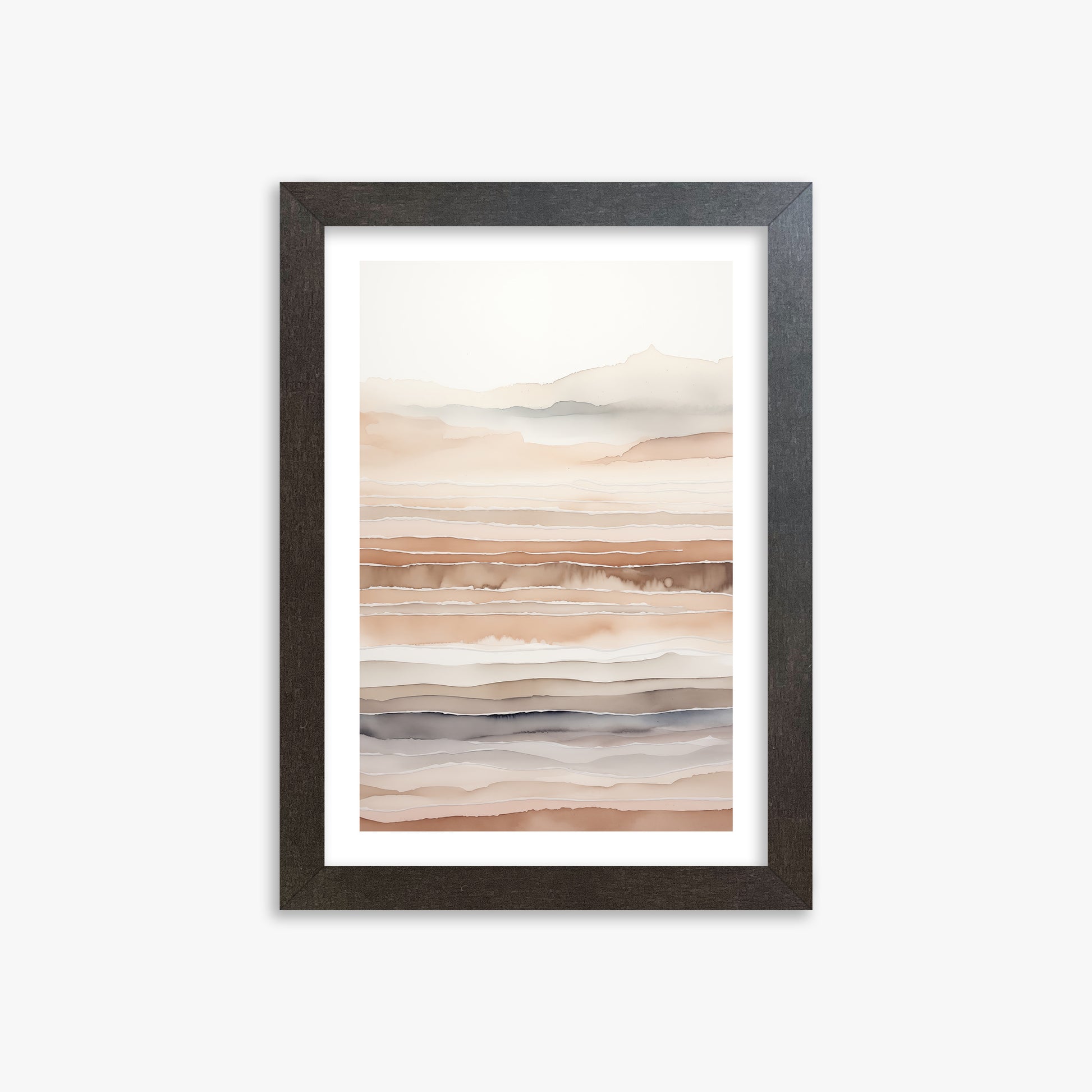 Desert Dawn Serenity, 21x30cm Framed Art Reproduction With Espresso Frame