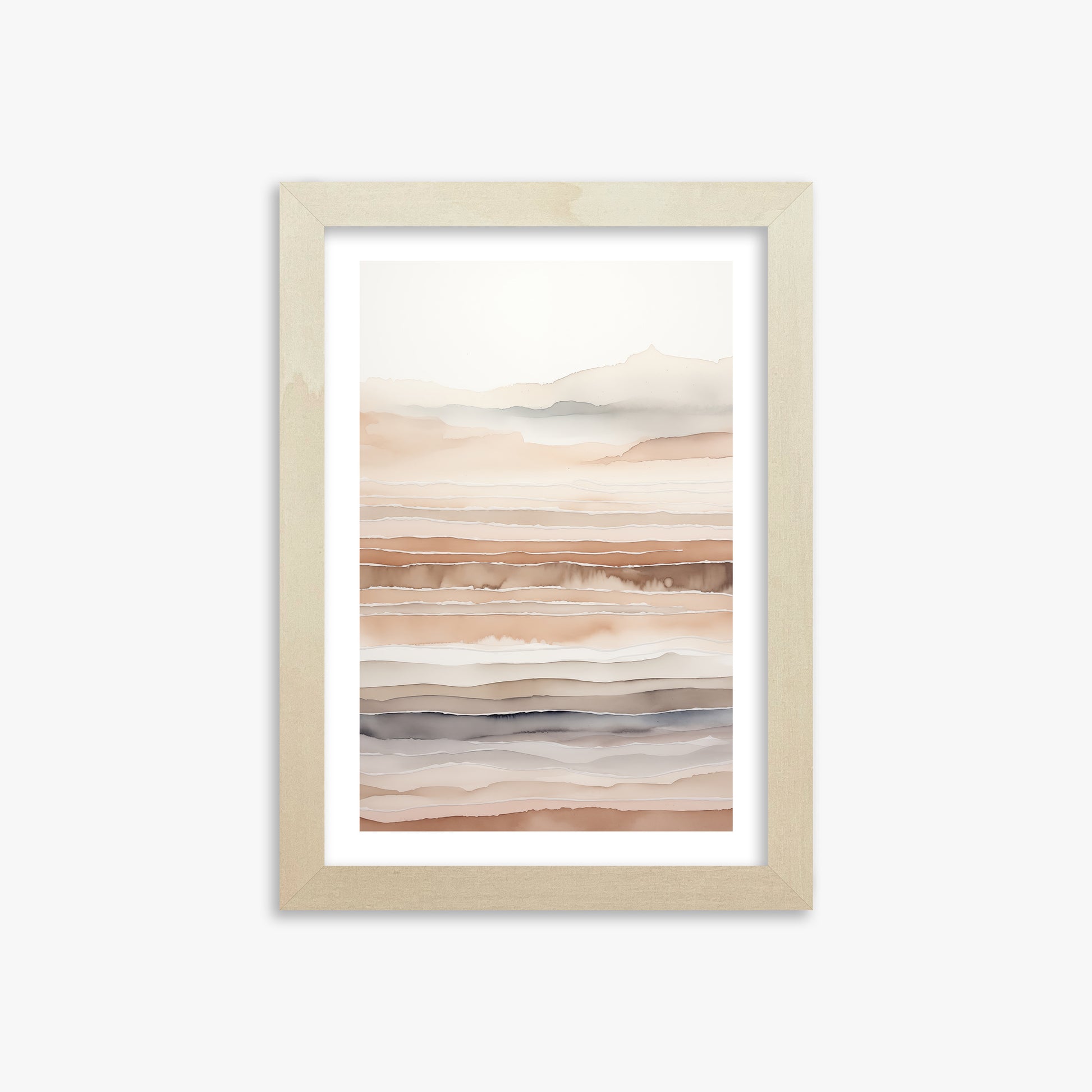Desert Dawn Serenity, 21x30cm Framed Art Reproduction With Lime Wood Frame