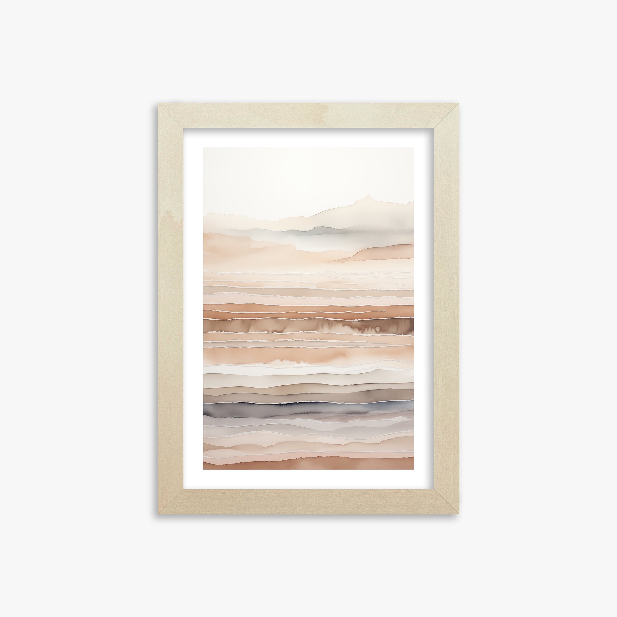Desert Dawn Serenity, 21x30cm Framed Art Reproduction With Lime Wood Frame