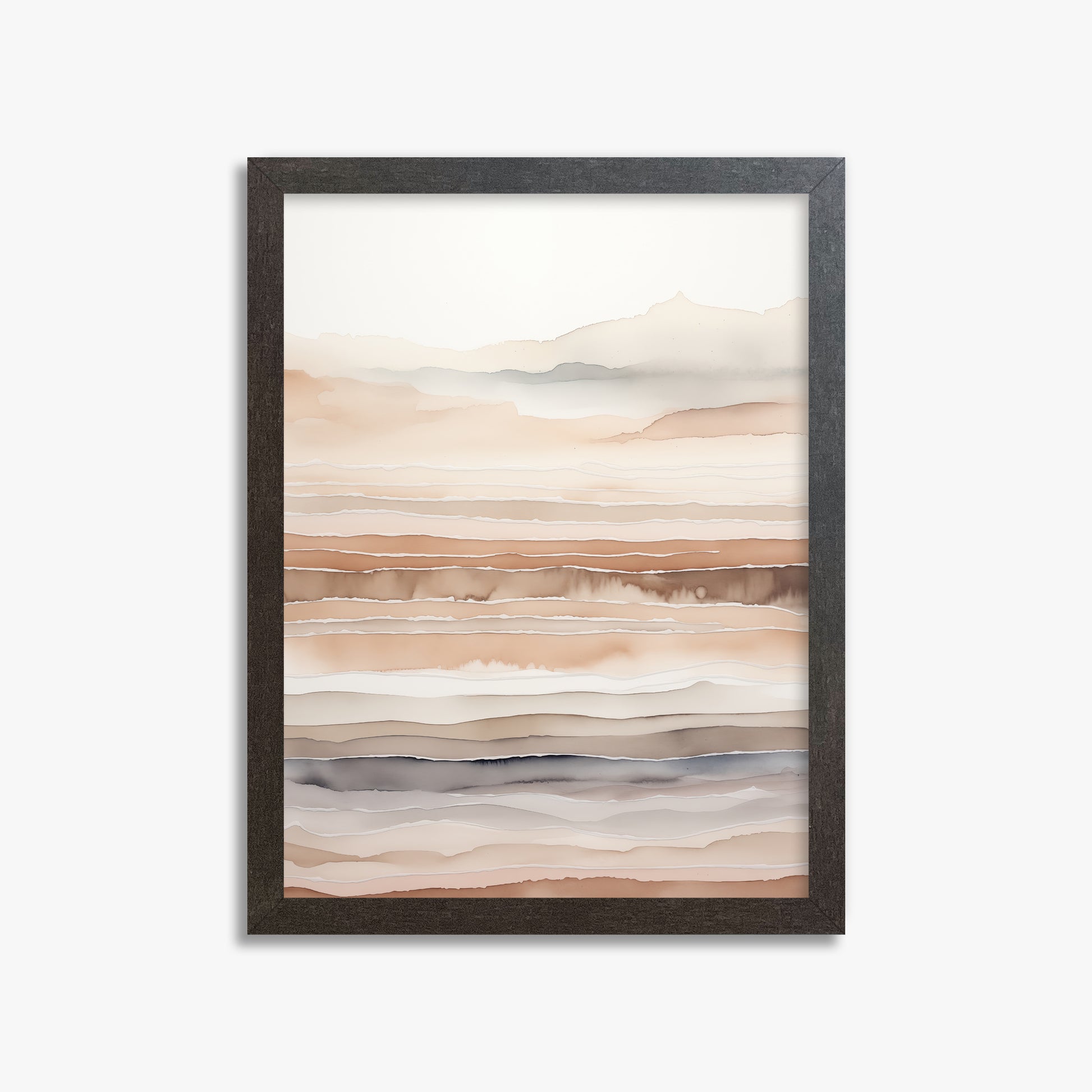 Desert Dawn Serenity, 30x40cm Framed Art Reproduction With Espresso Frame