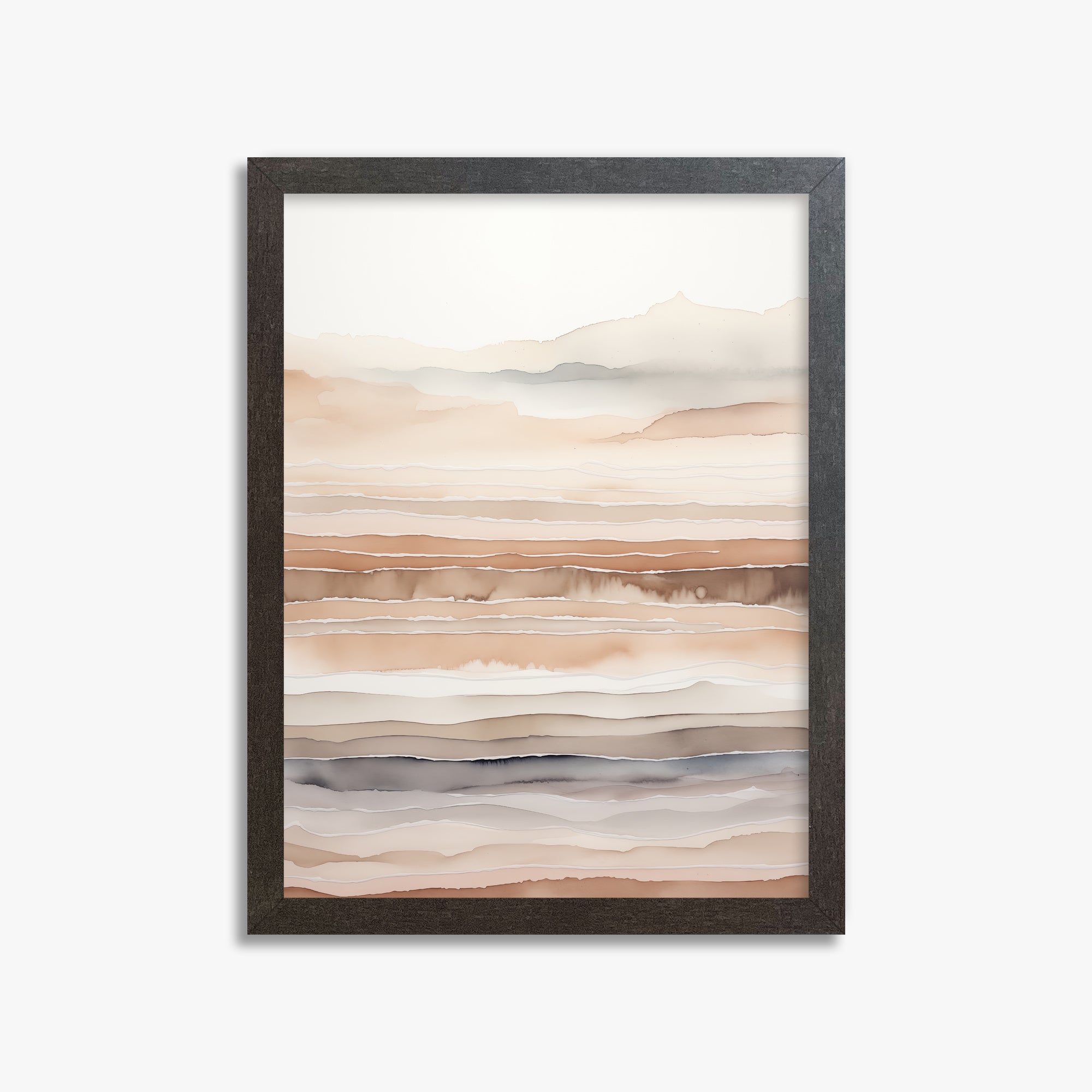 Desert Dawn Serenity, 30x40cm Framed Art Reproduction With Espresso Frame