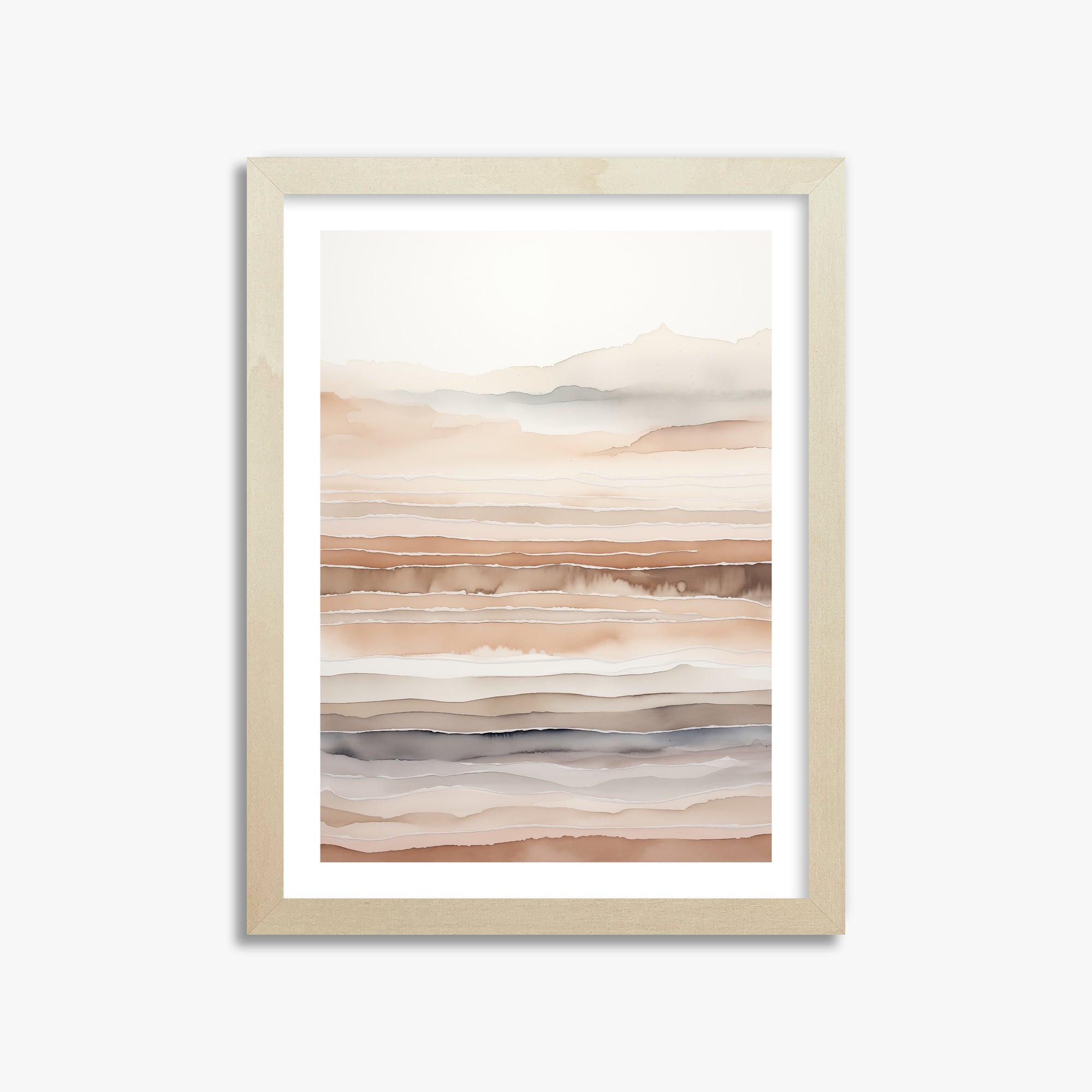Desert Dawn Serenity, 30x40cm Framed Art Reproduction With Lime Wood Frame
