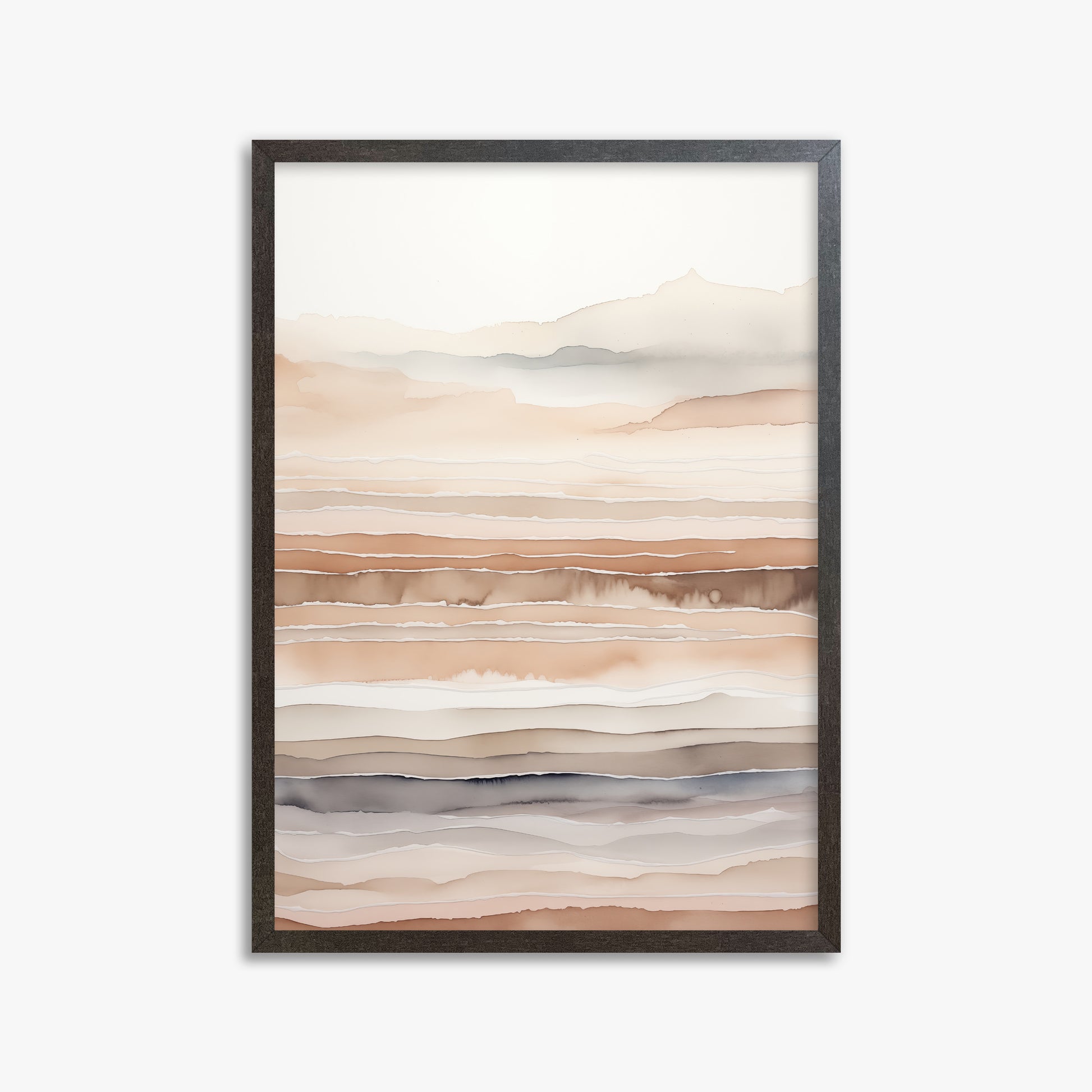 Desert Dawn Serenity, 50x70cm Framed Art Reproduction With Espresso Frame