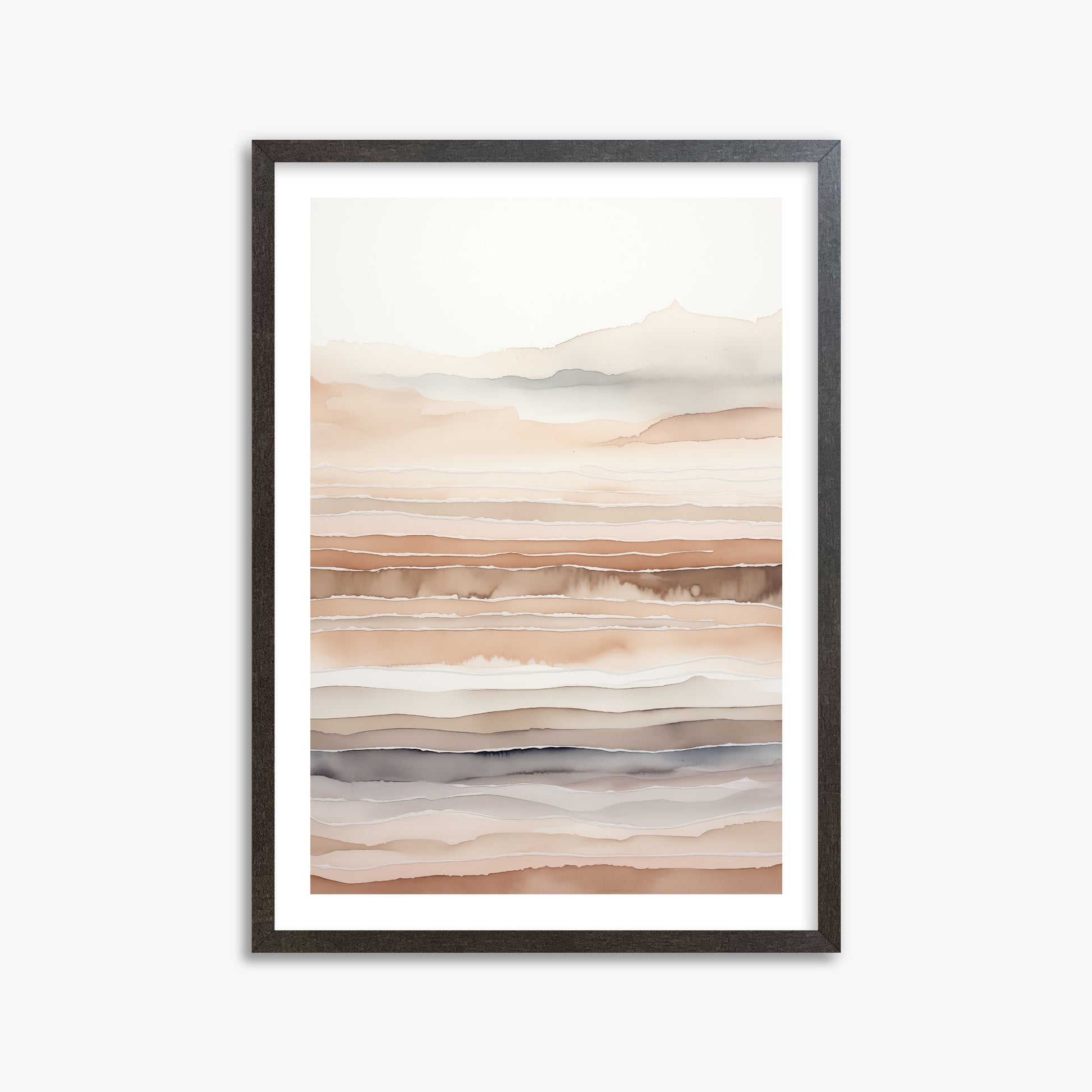 Desert Dawn Serenity, 50x70cm Framed Art Reproduction With Espresso Frame