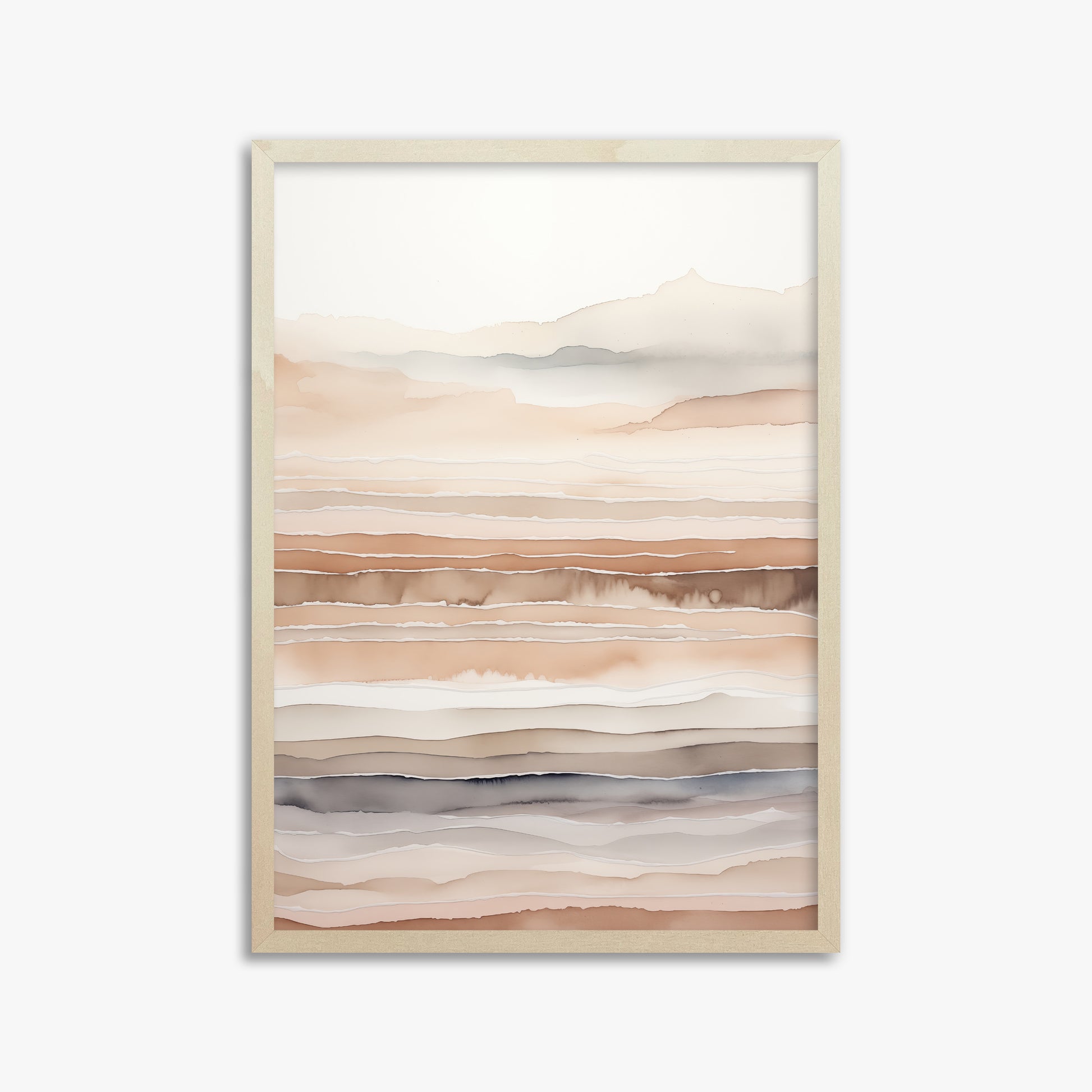 Desert Dawn Serenity, 50x70cm Framed Art Reproduction With Lime Wood Frame