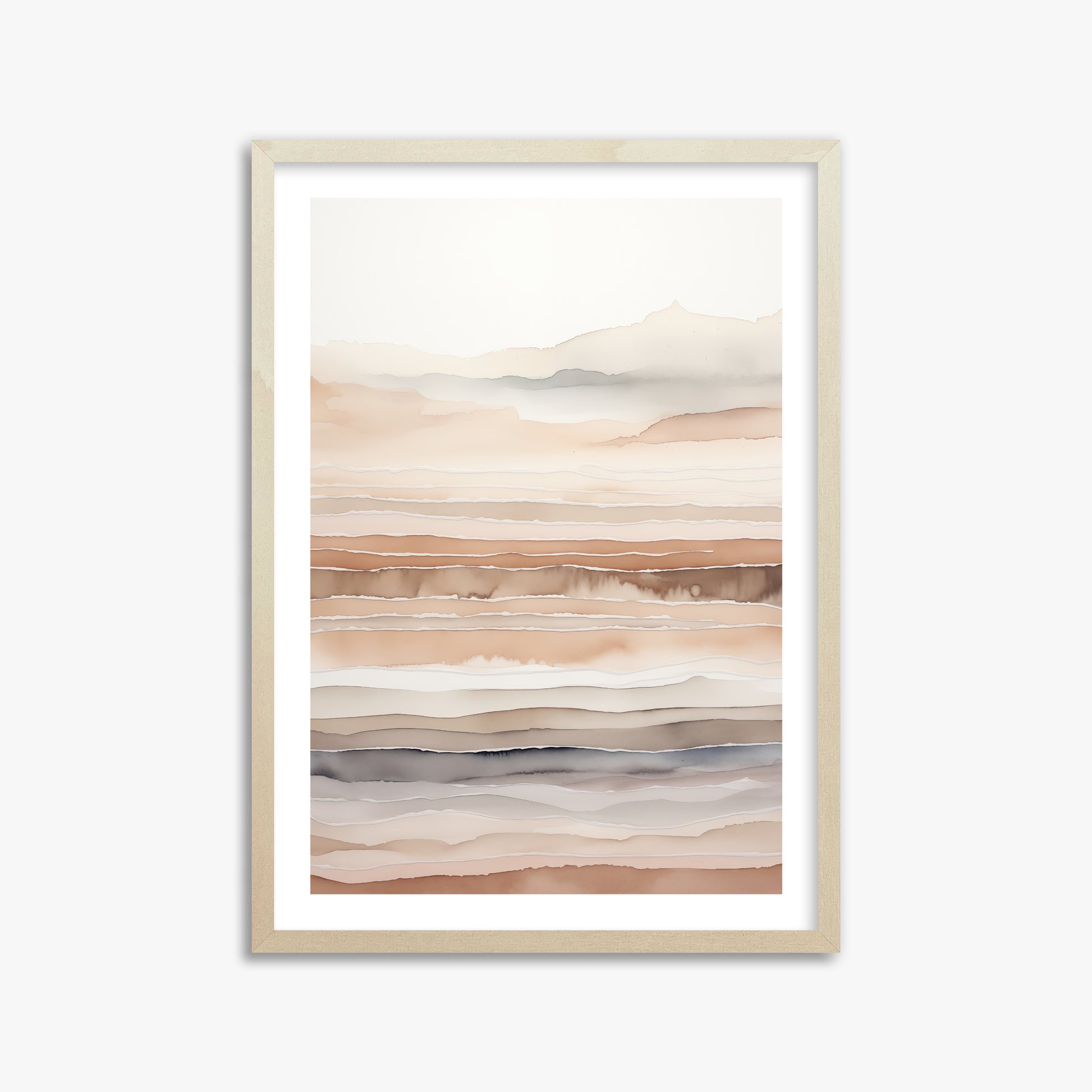 Desert Dawn Serenity, 50x70cm Framed Art Reproduction With Lime Wood Frame