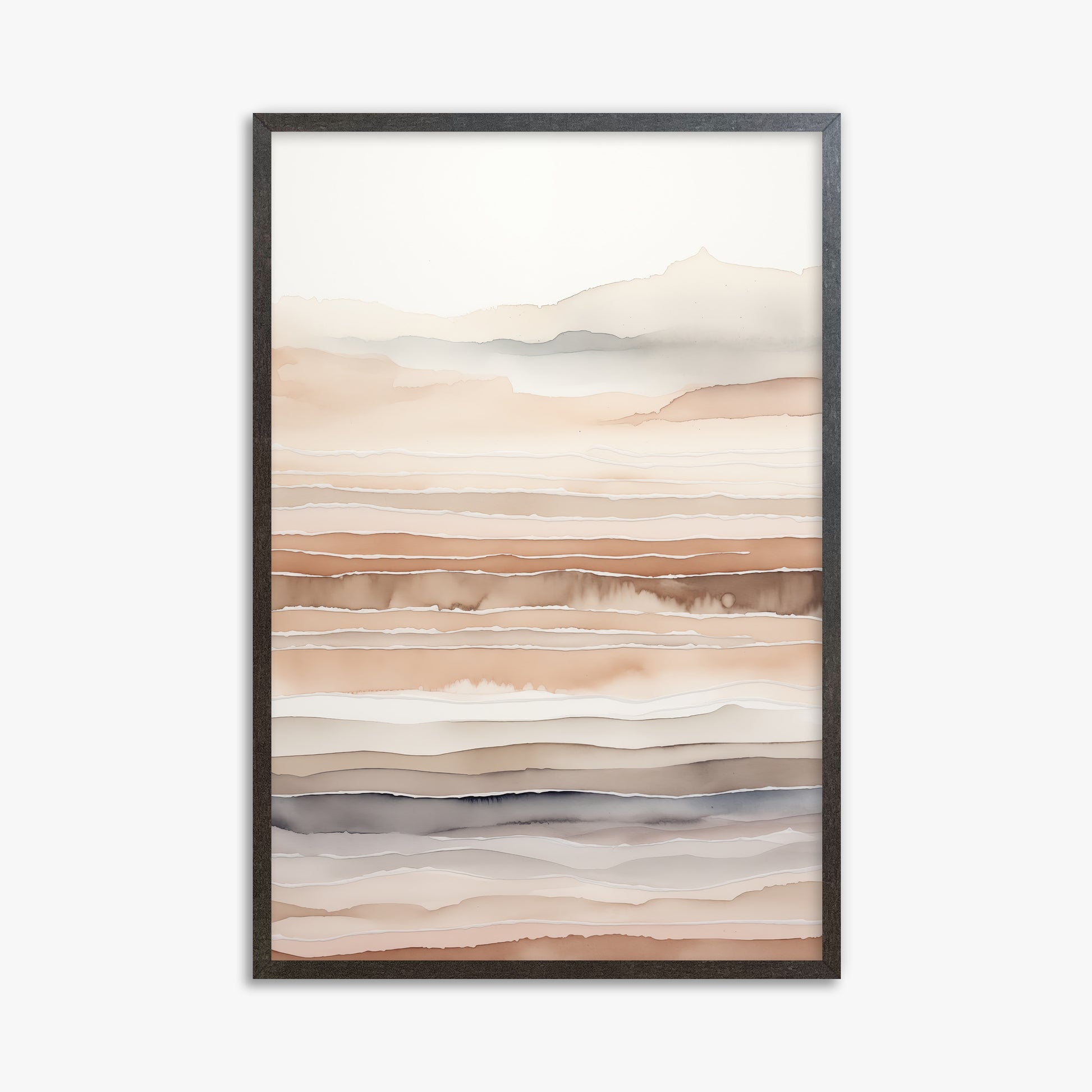 Desert Dawn Serenity, 61x91cm Framed Art Reproduction With Espresso Frame