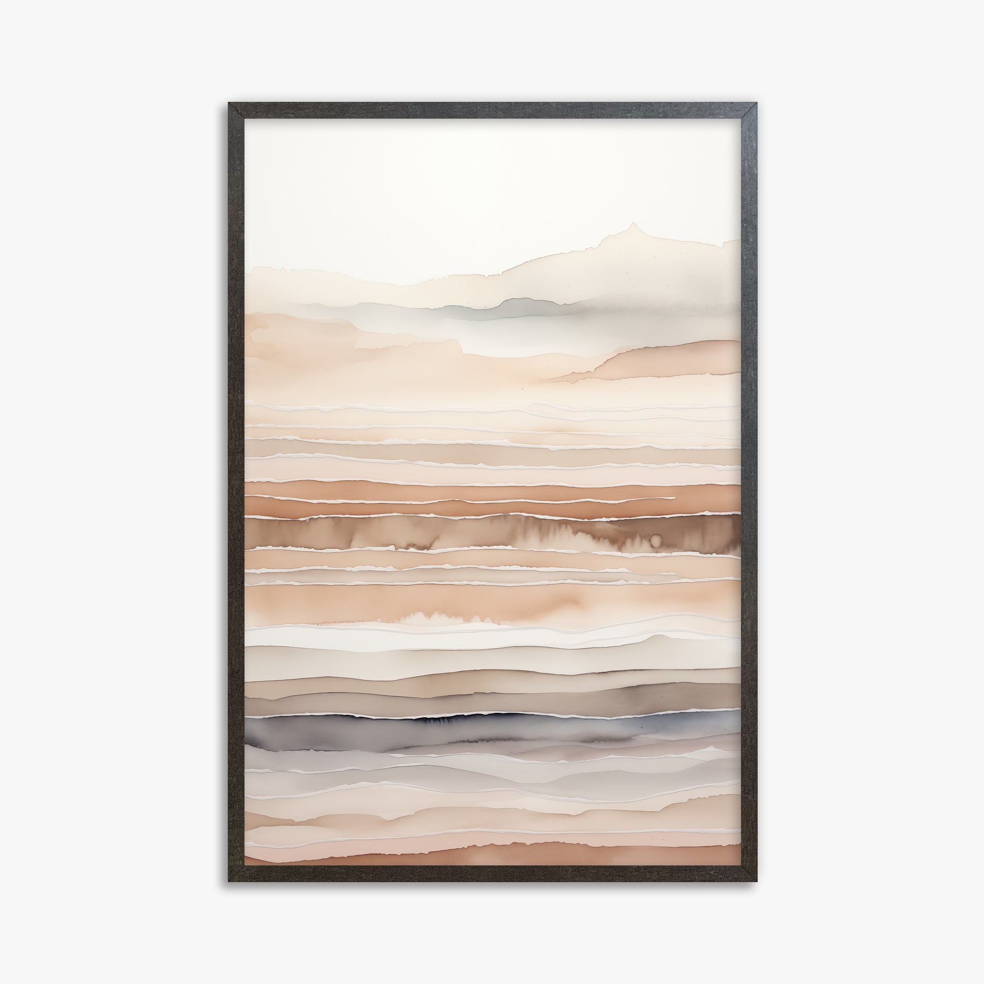 Desert Dawn Serenity, 61x91cm Framed Art Reproduction With Espresso Frame