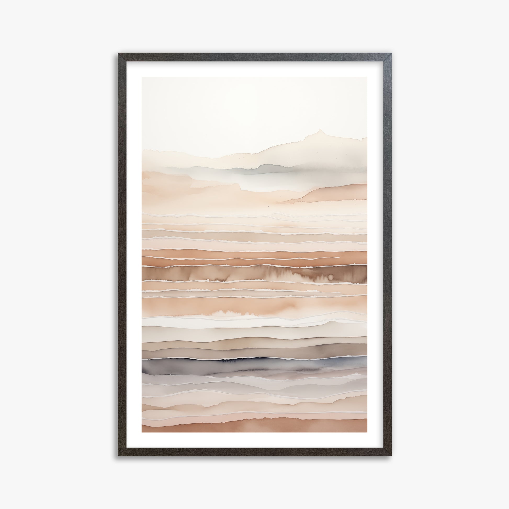 Desert Dawn Serenity, 61x91cm Framed Art Reproduction With Espresso Frame