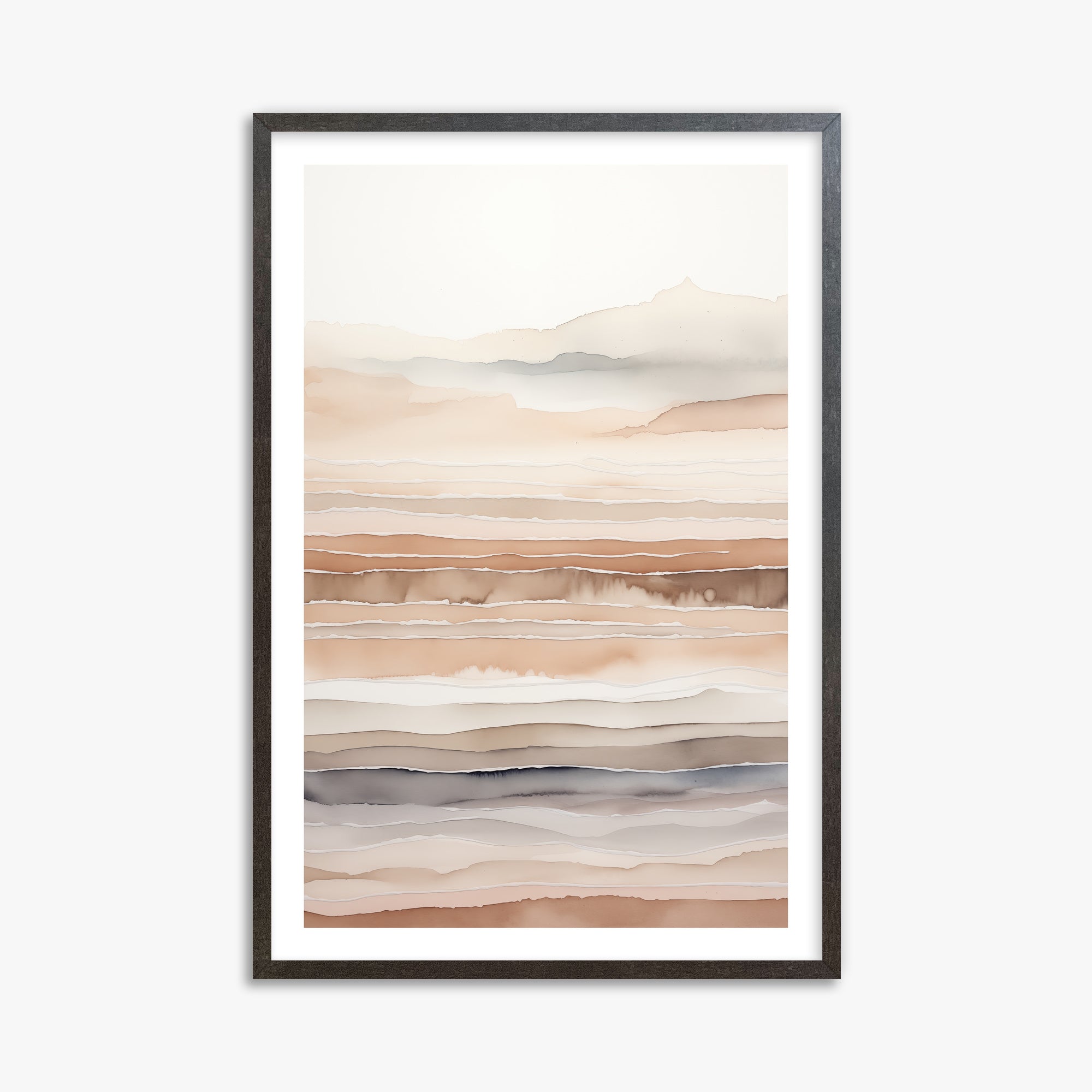 Desert Dawn Serenity, 61x91cm Framed Art Reproduction With Espresso Frame