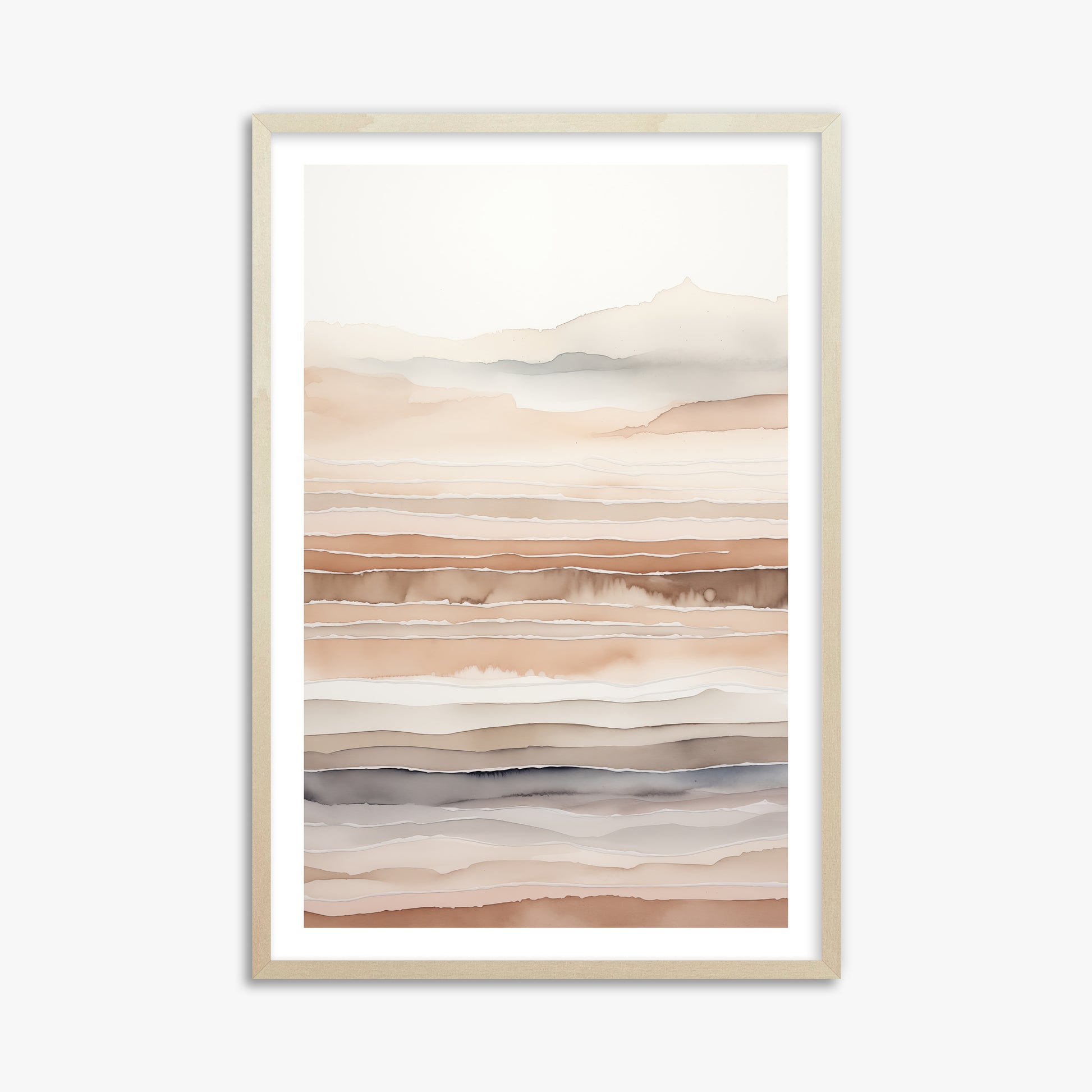 Desert Dawn Serenity, 61x91cm Framed Art Reproduction With Lime Wood Frame