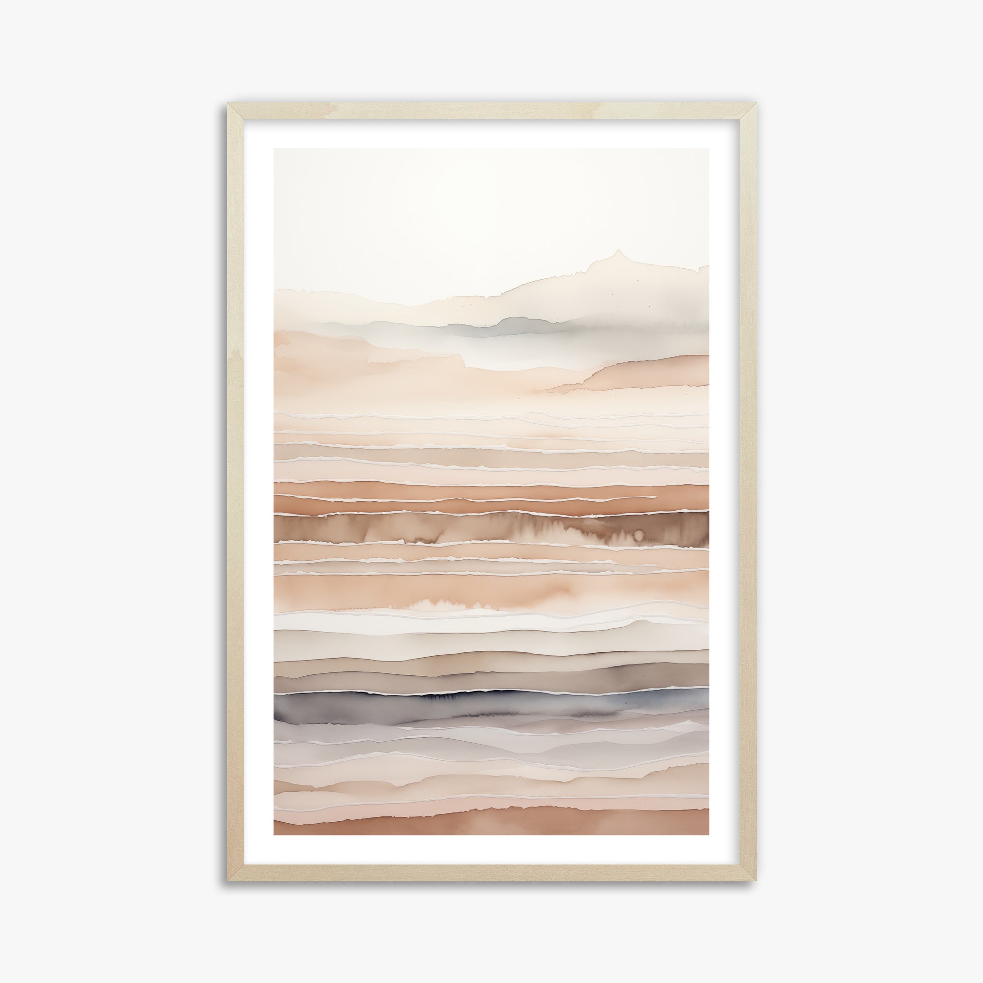 Desert Dawn Serenity, 61x91cm Framed Art Reproduction With Lime Wood Frame