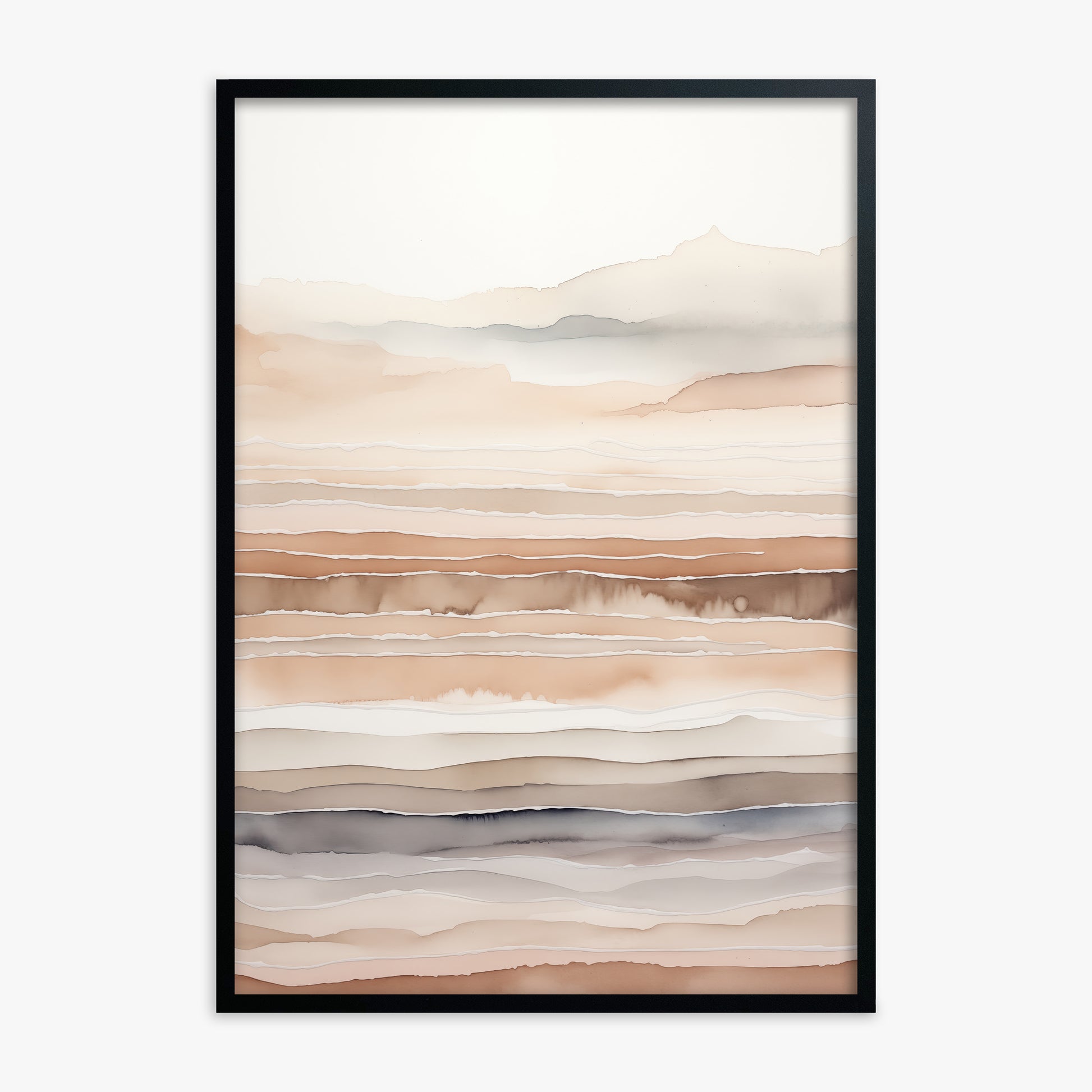 Desert Dawn Serenity, Black Framed Poster With Black Frame
