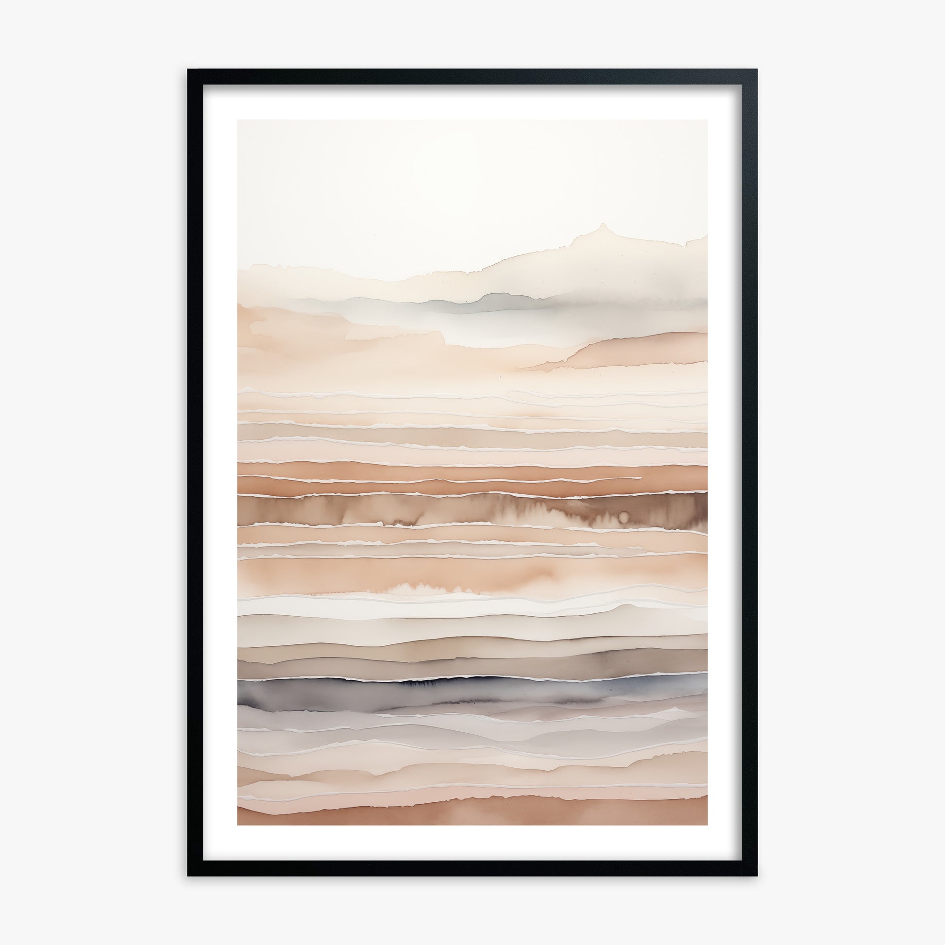 Desert Dawn Serenity, Black Framed Poster With Black Frame