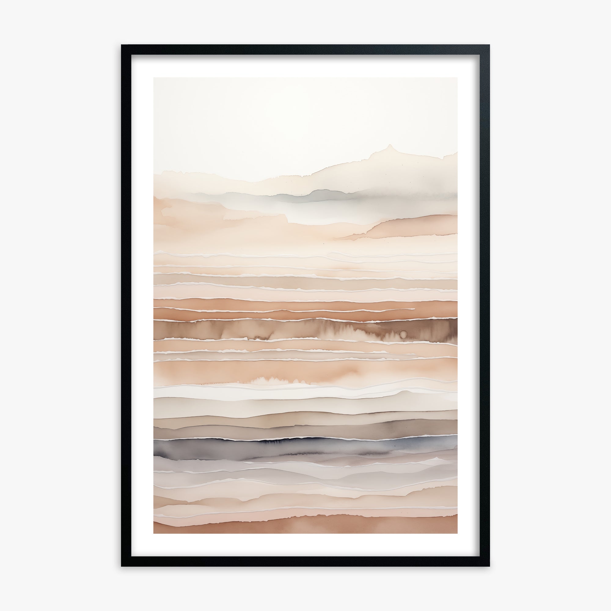 Desert Dawn Serenity, Black Framed Poster With Black Frame