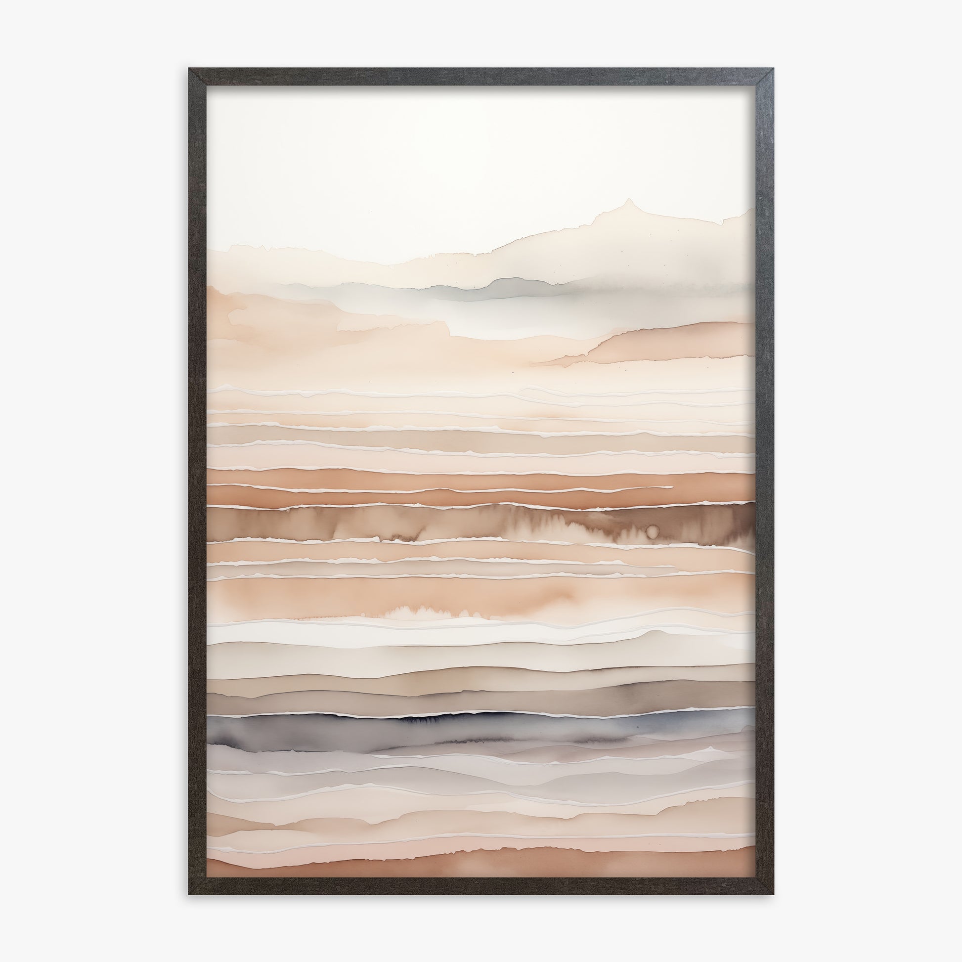 Desert Dawn Serenity, 70x100cm Framed Art Reproduction With Espresso Frame