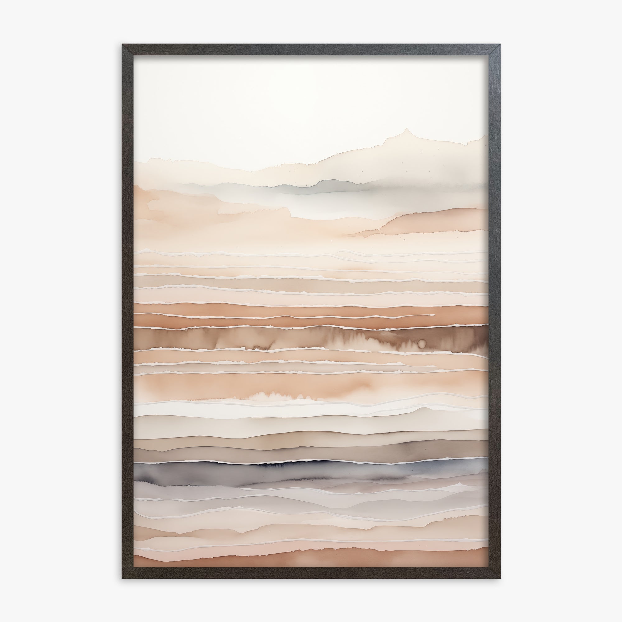 Desert Dawn Serenity, 70x100cm Framed Art Reproduction With Espresso Frame
