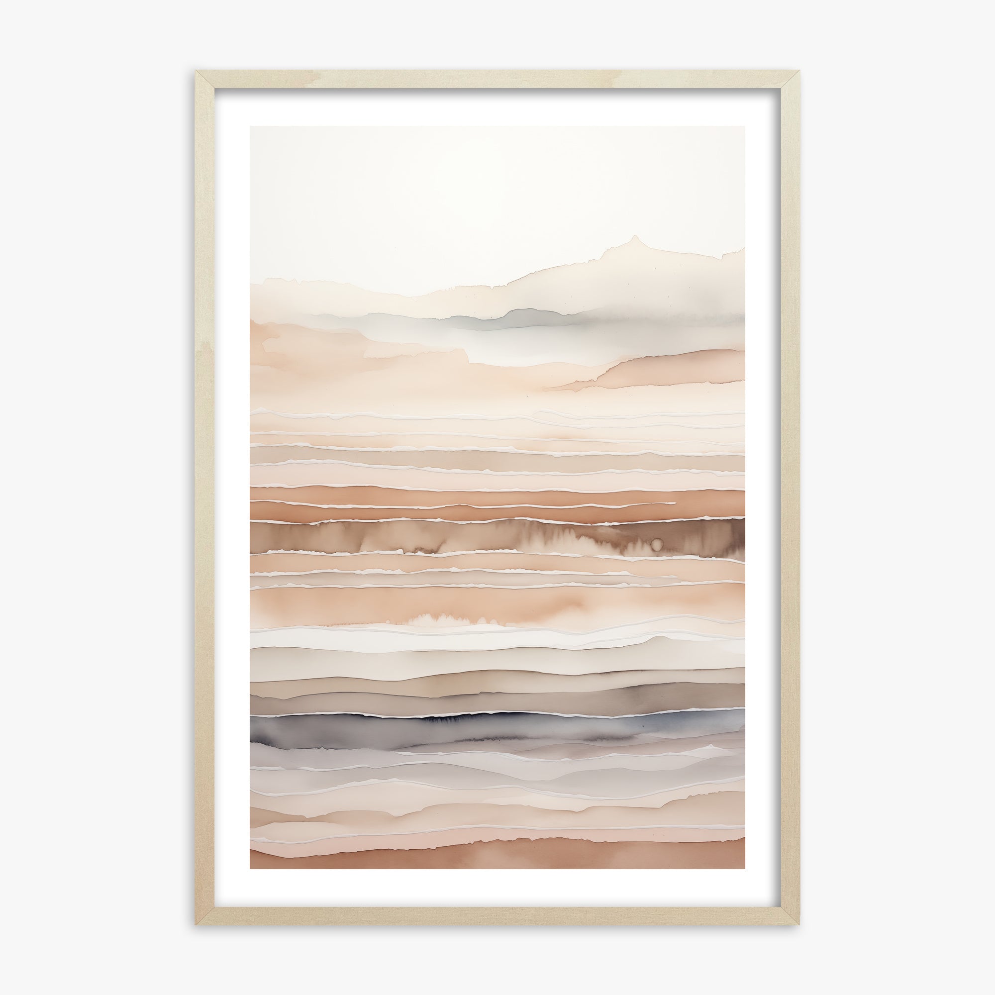 Desert Dawn Serenity, 70x100cm Framed Art Reproduction With Lime Wood Frame