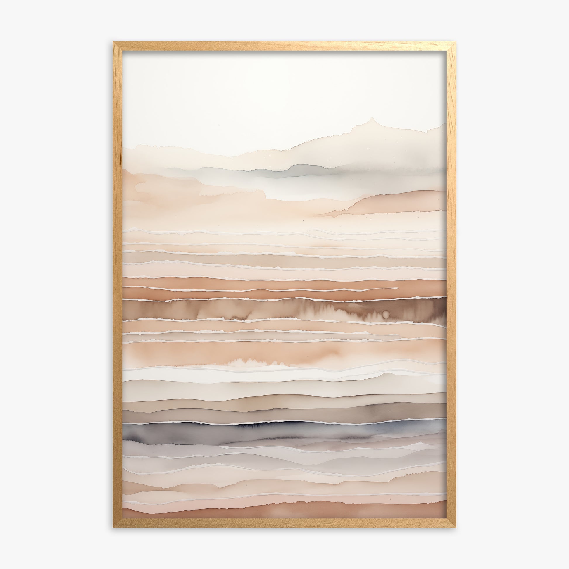 Desert Dawn Serenity, Oak Framed Poster With Oak Frame