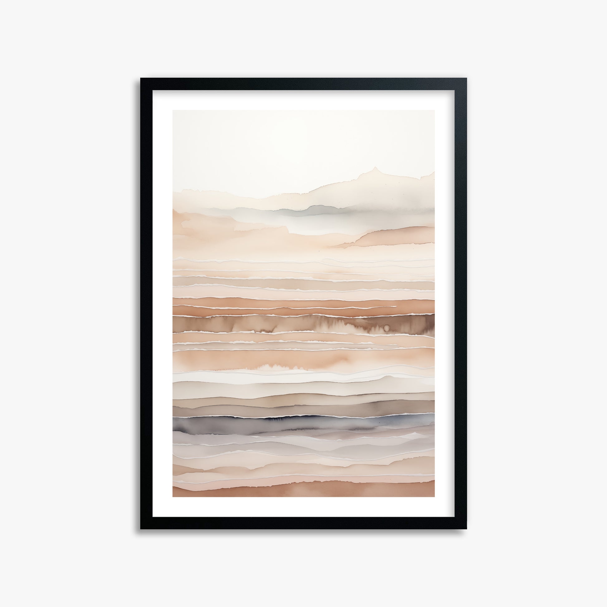 Desert Dawn Serenity, 50x70cm Black Framed Art Reproduction