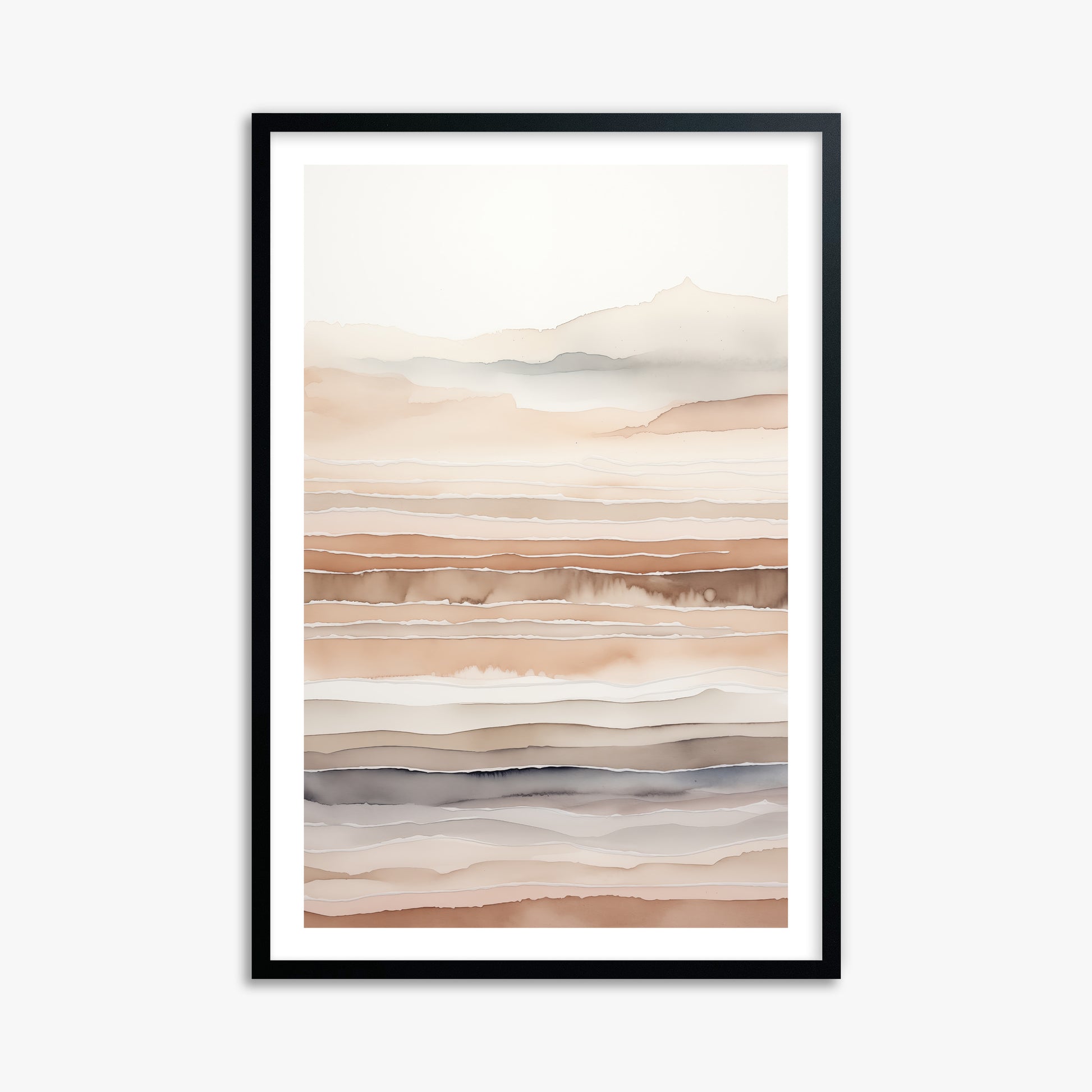 Desert Dawn Serenity, 61x91cm Black Framed Art Reproduction