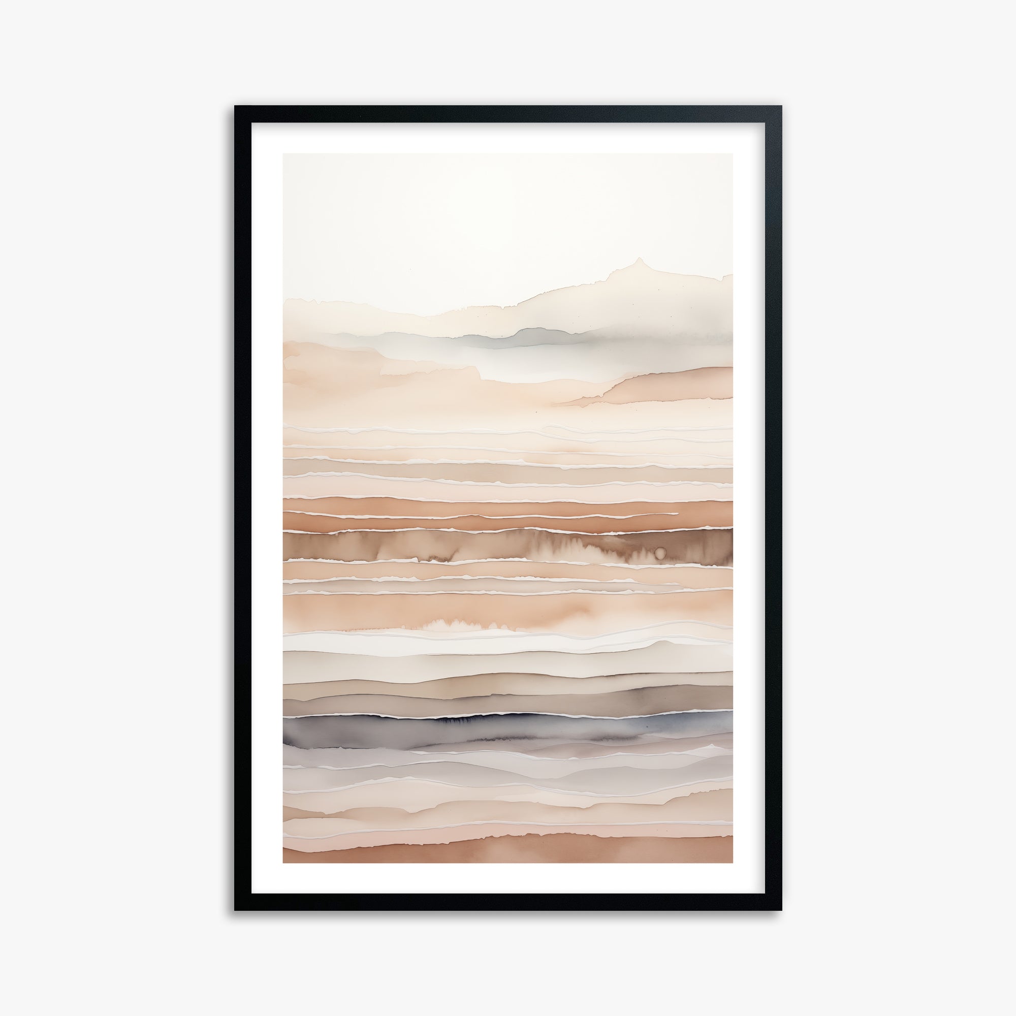 Desert Dawn Serenity, 61x91cm Black Framed Art Reproduction