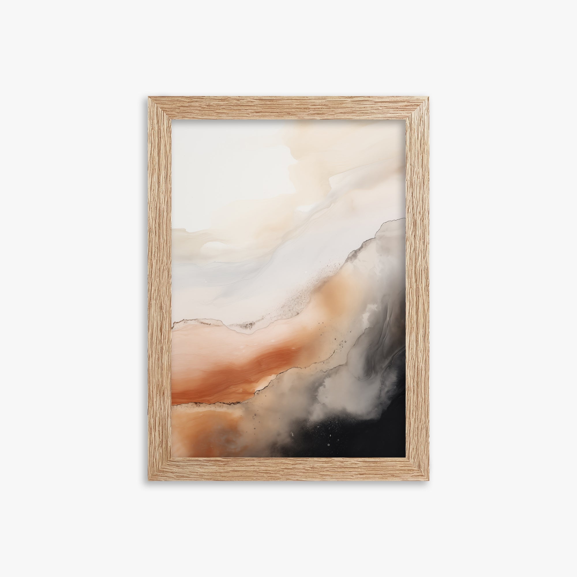 Desert Storm Horizon, 21x30cm Framed Art Reproduction With Raw Oak Frame