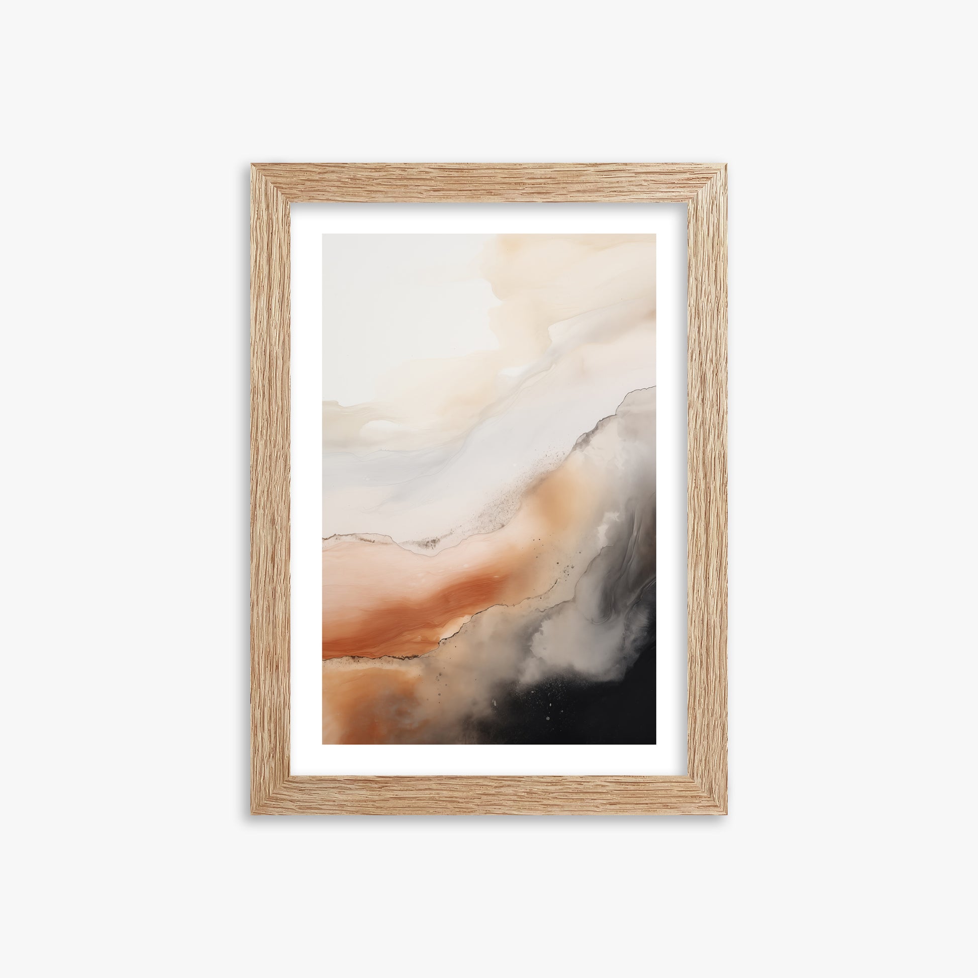 Desert Storm Horizon, 21x30cm Framed Art Reproduction With Raw Oak Frame