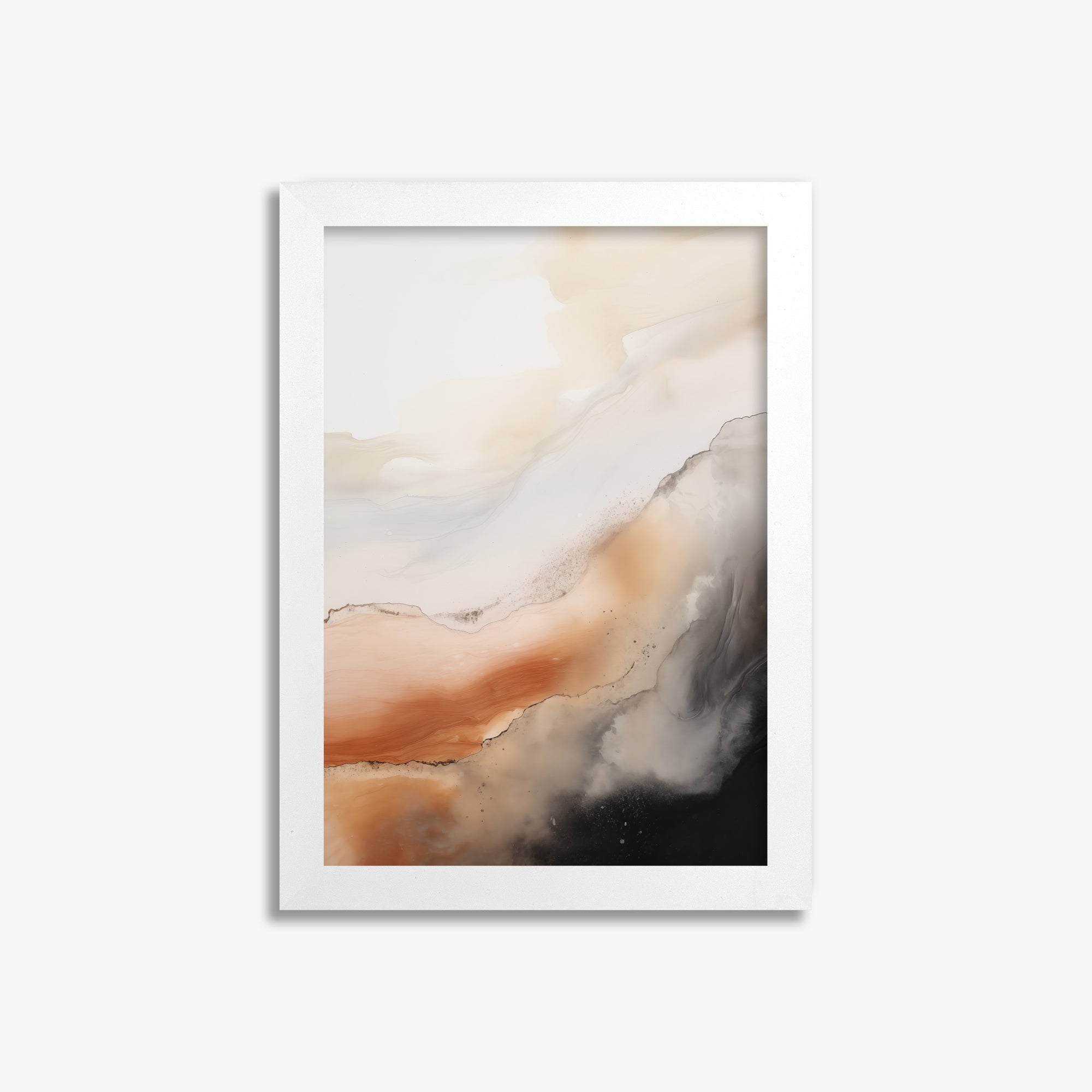Desert Storm Horizon, 21x30cm Framed Poster With White Frame