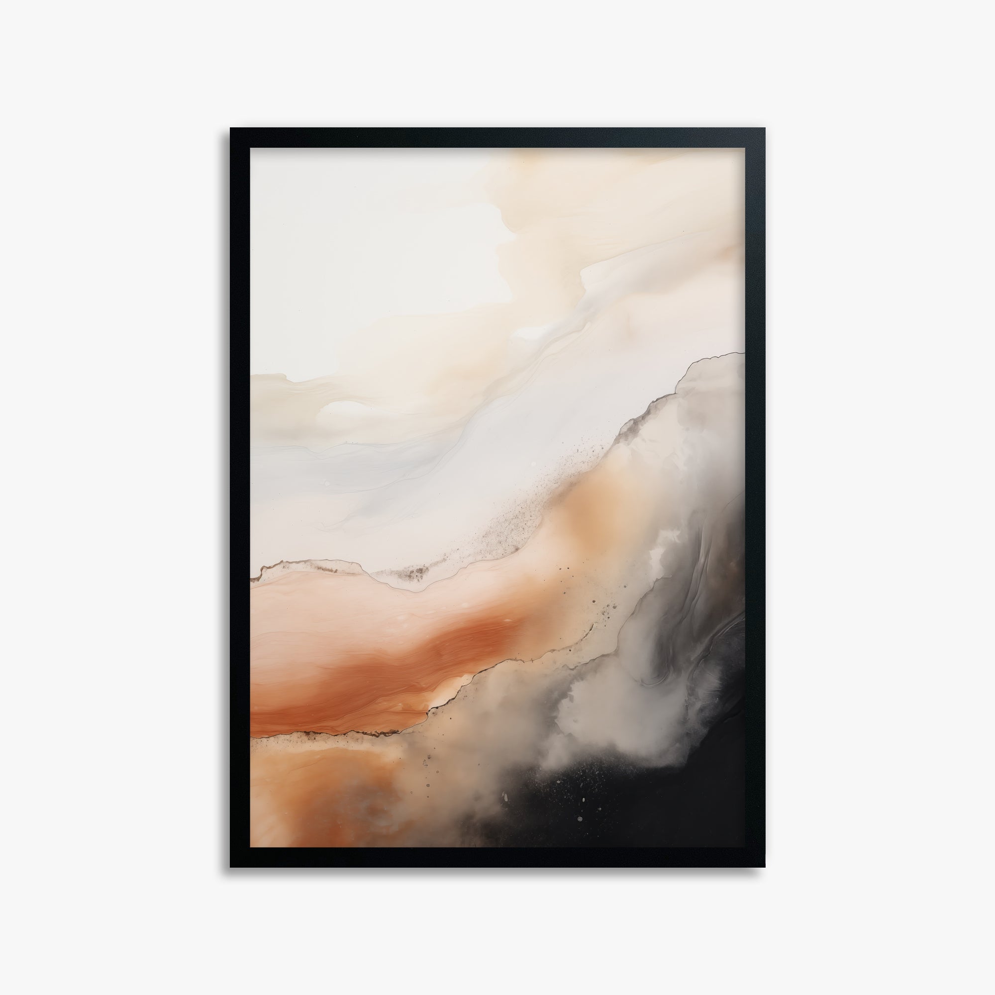 Desert Storm Horizon, 50x70cm Framed Poster With Black Frame