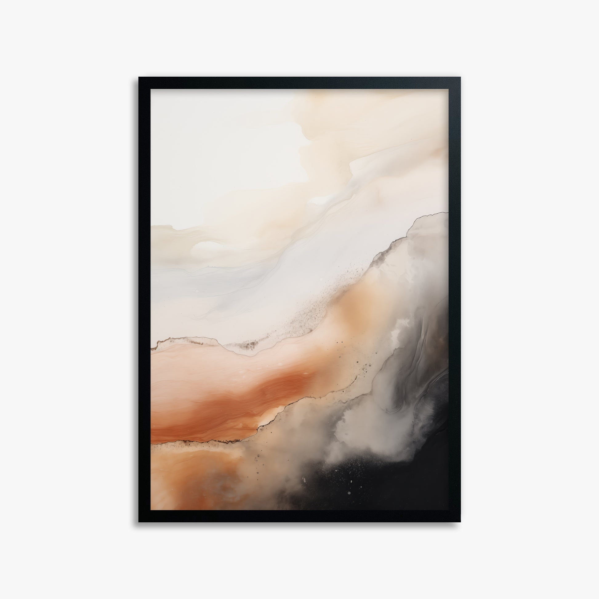 Desert Storm Horizon, 50x70cm Framed Poster With Black Frame