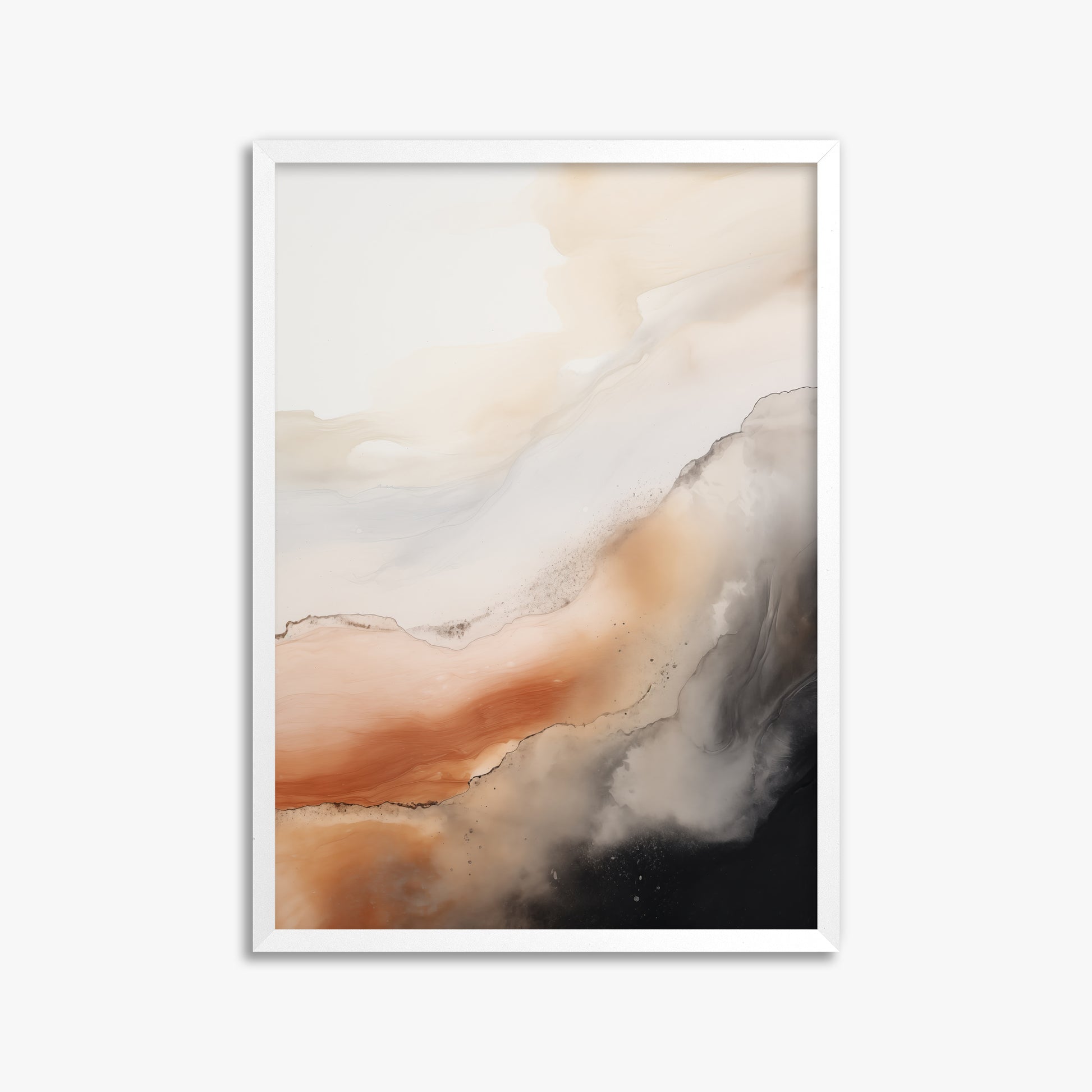 Desert Storm Horizon, 50x70cm Framed Poster With White Frame