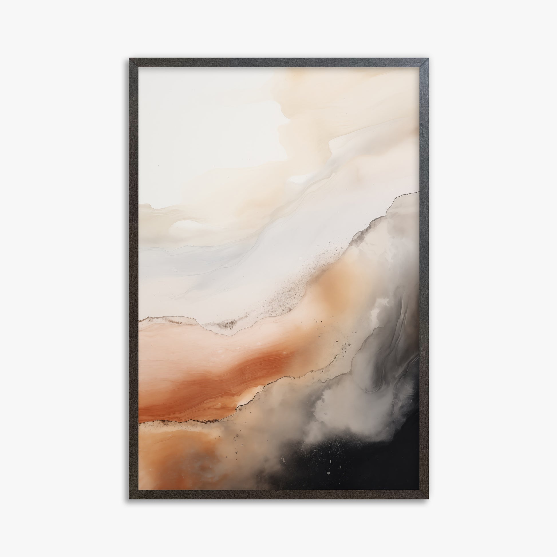 Desert Storm Horizon, 61x91cm Framed Art Reproduction With Espresso Frame