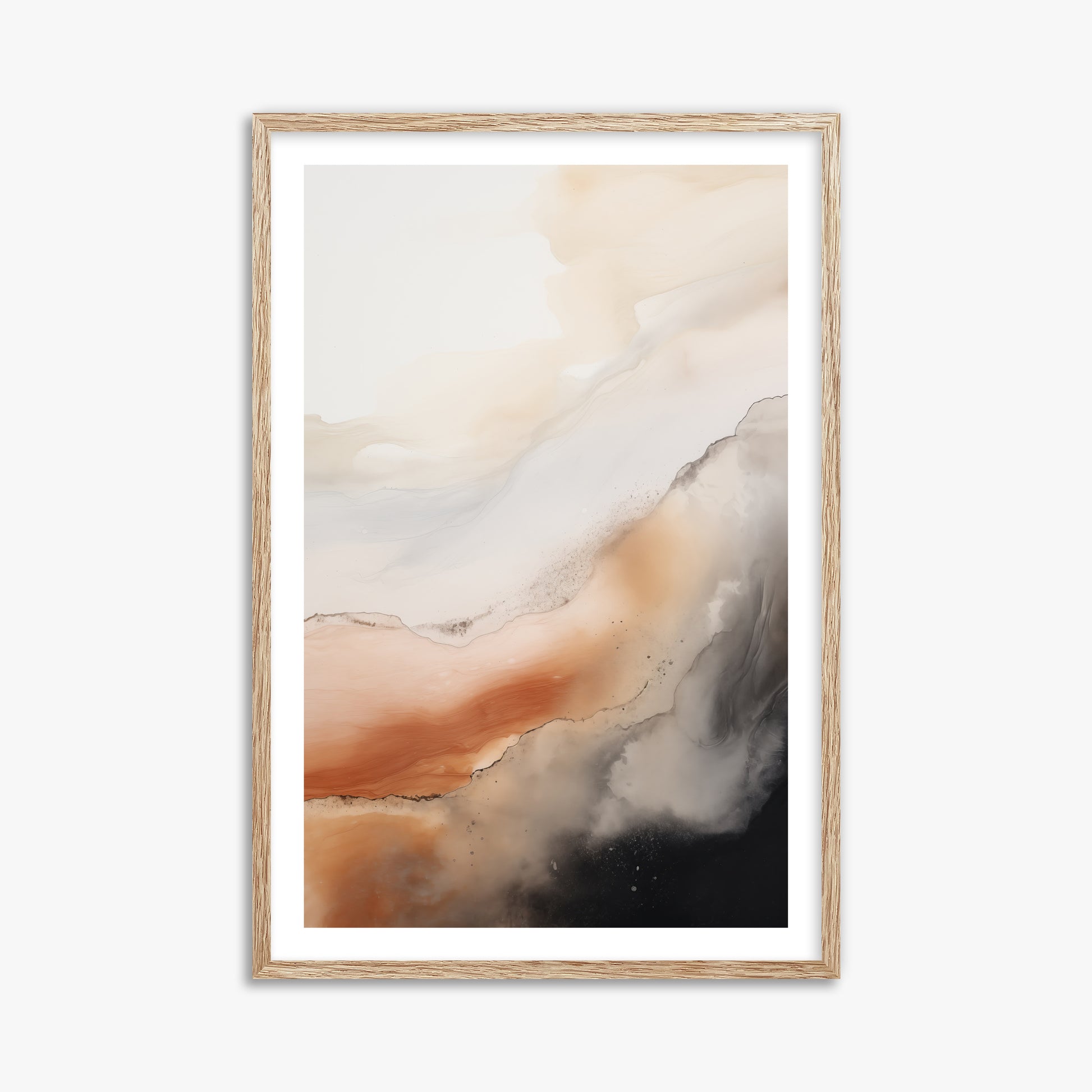 Desert Storm Horizon, 61x91cm Framed Art Reproduction With Raw Oak Frame