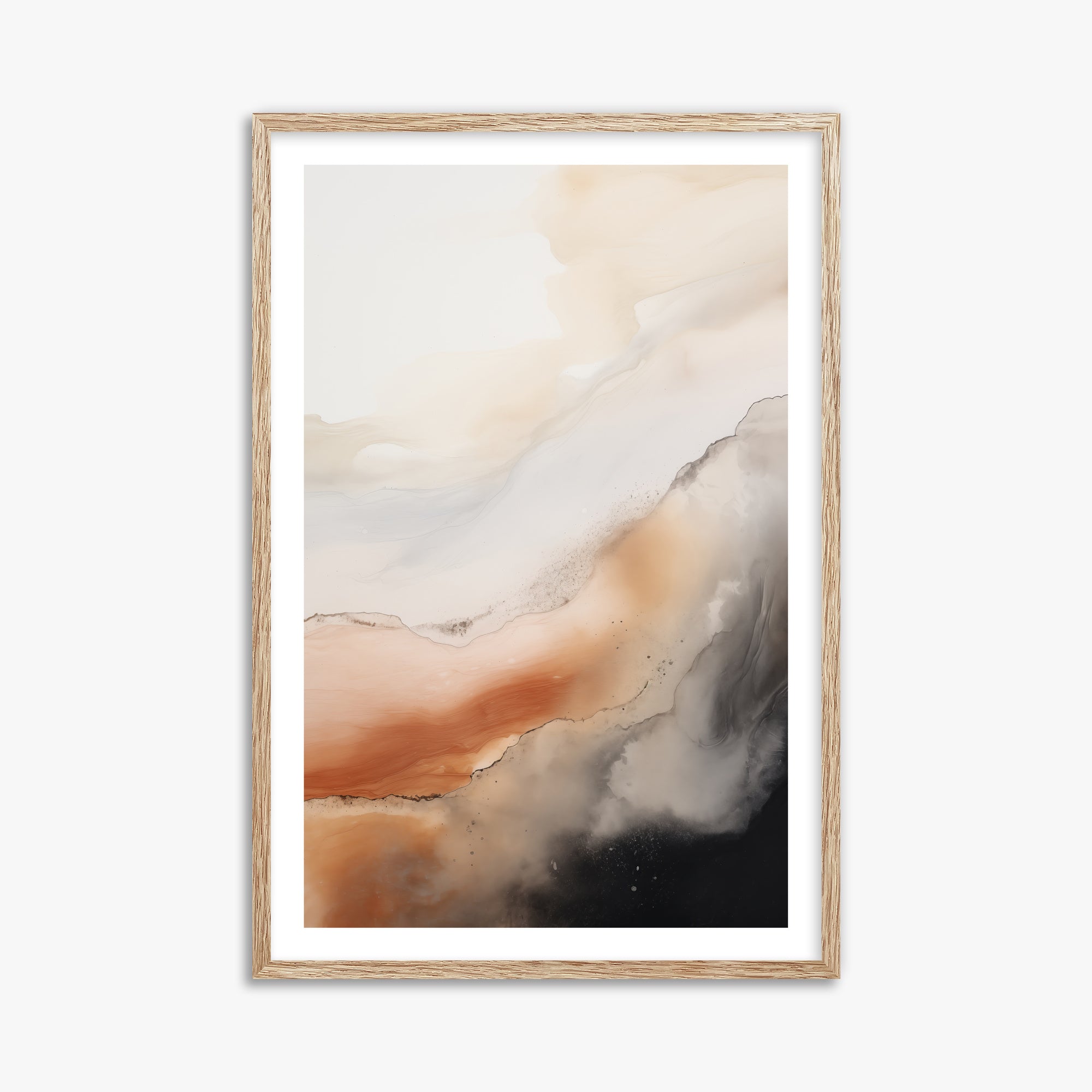 Desert Storm Horizon, 61x91cm Framed Art Reproduction With Raw Oak Frame