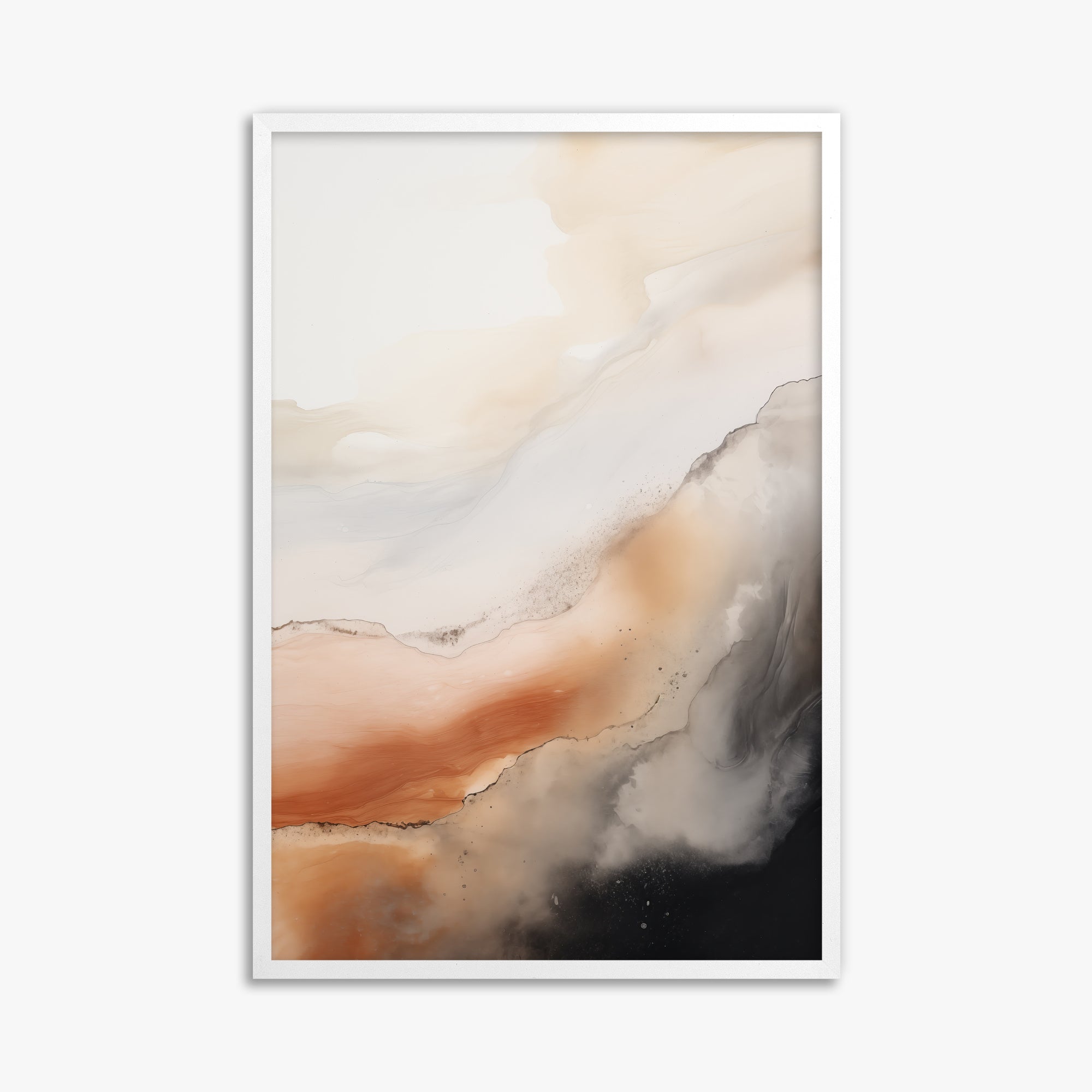 Desert Storm Horizon, 61x91cm Framed Poster With White Frame