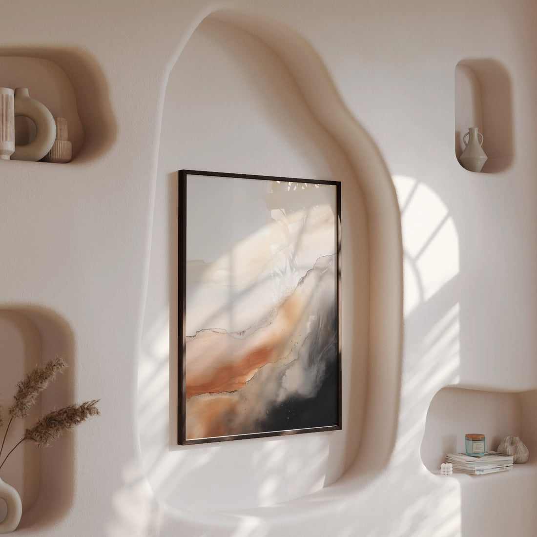 Desert Storm Horizon, 50x70cm Framed Poster With Black Frame