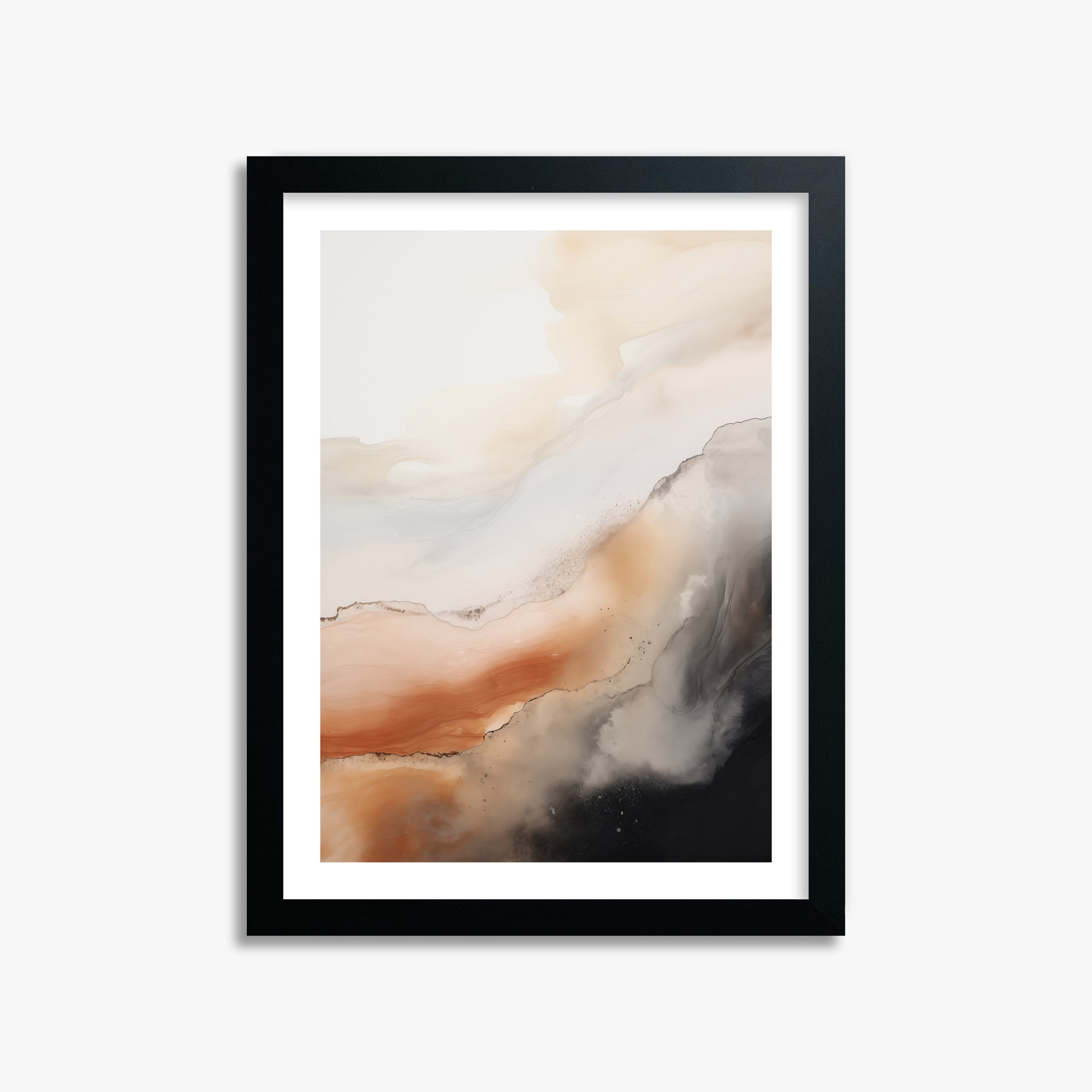 Desert Storm Horizon, 30x40cm Black Framed Art Reproduction