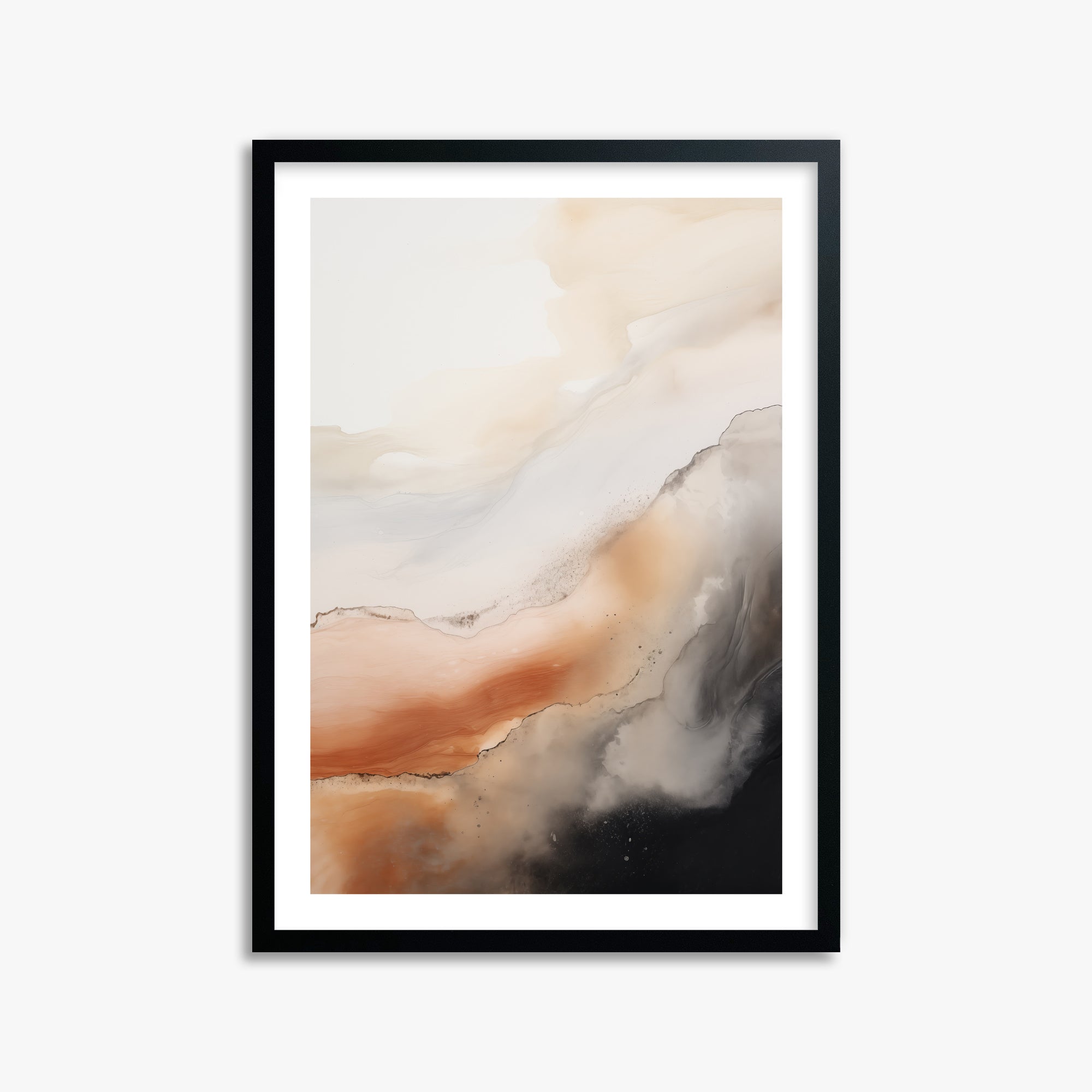 Desert Storm Horizon, 50x70cm Black Framed Art Reproduction
