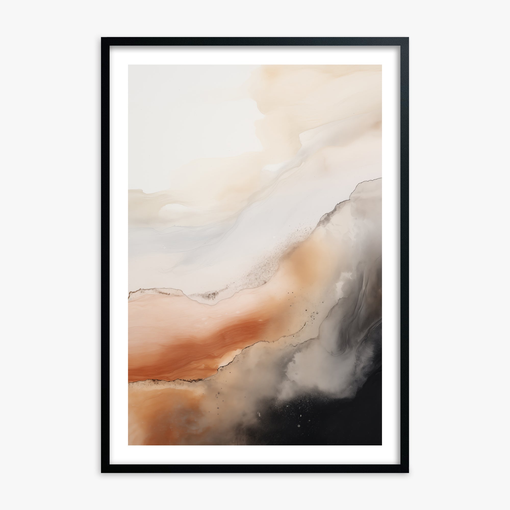 Desert Storm Horizon, 70x100cm Black Framed Art Reproduction