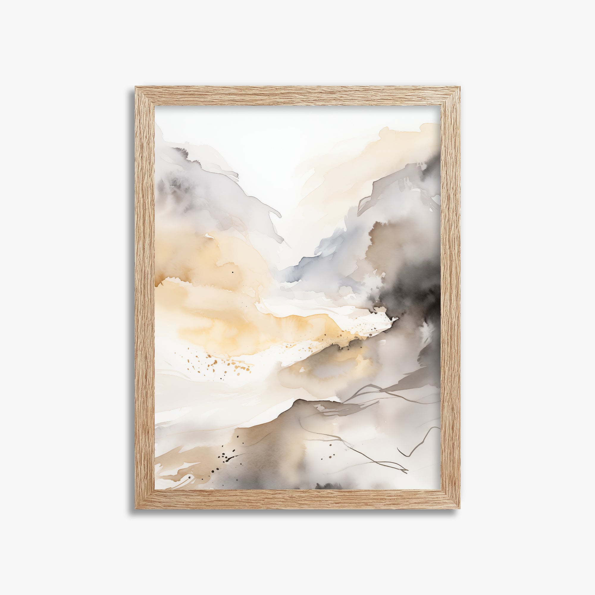 Valley Glow, 30x40cm Framed Art Reproduction With Raw Oak Frame