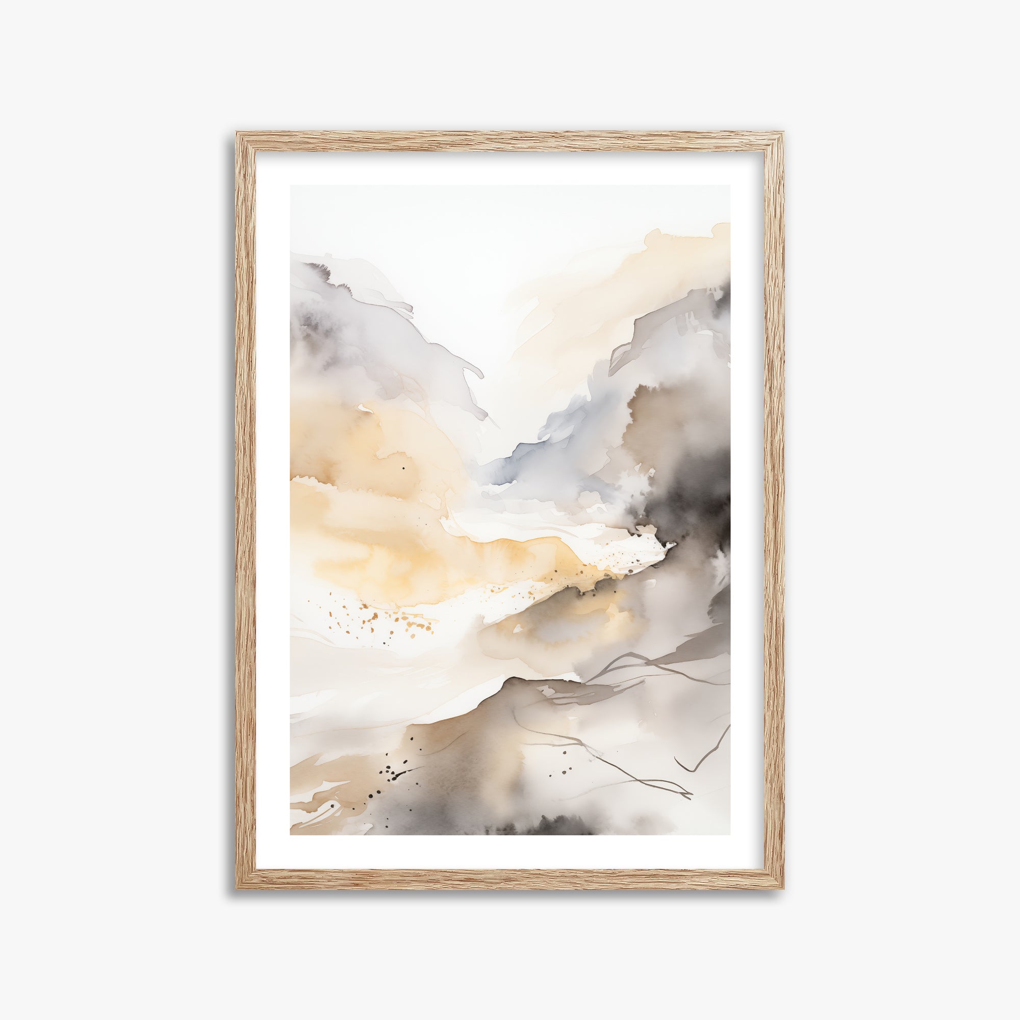 Valley Glow, 50x70cm Framed Art Reproduction With Raw Oak Frame