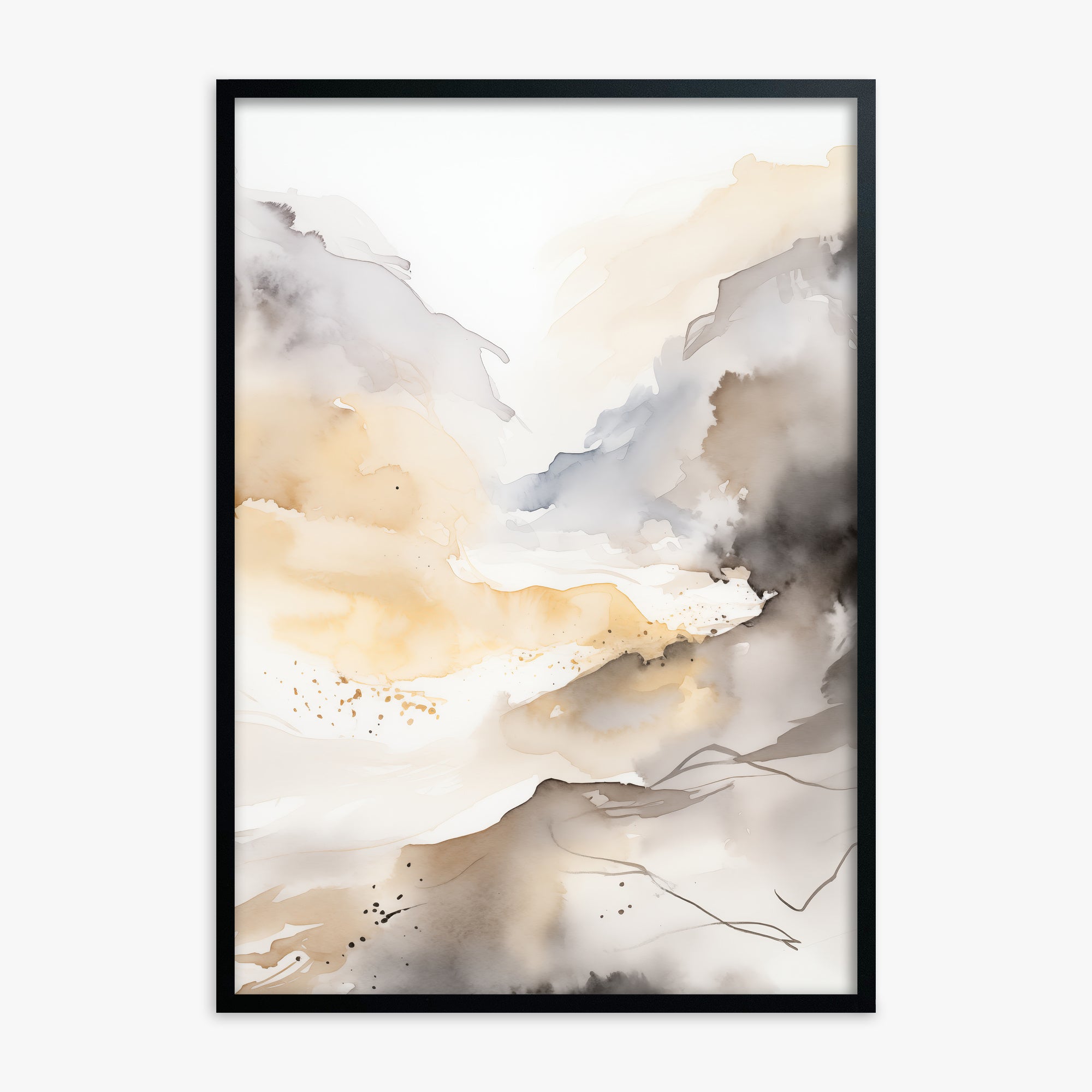 Valley Glow, Black Framed Poster With Black Frame