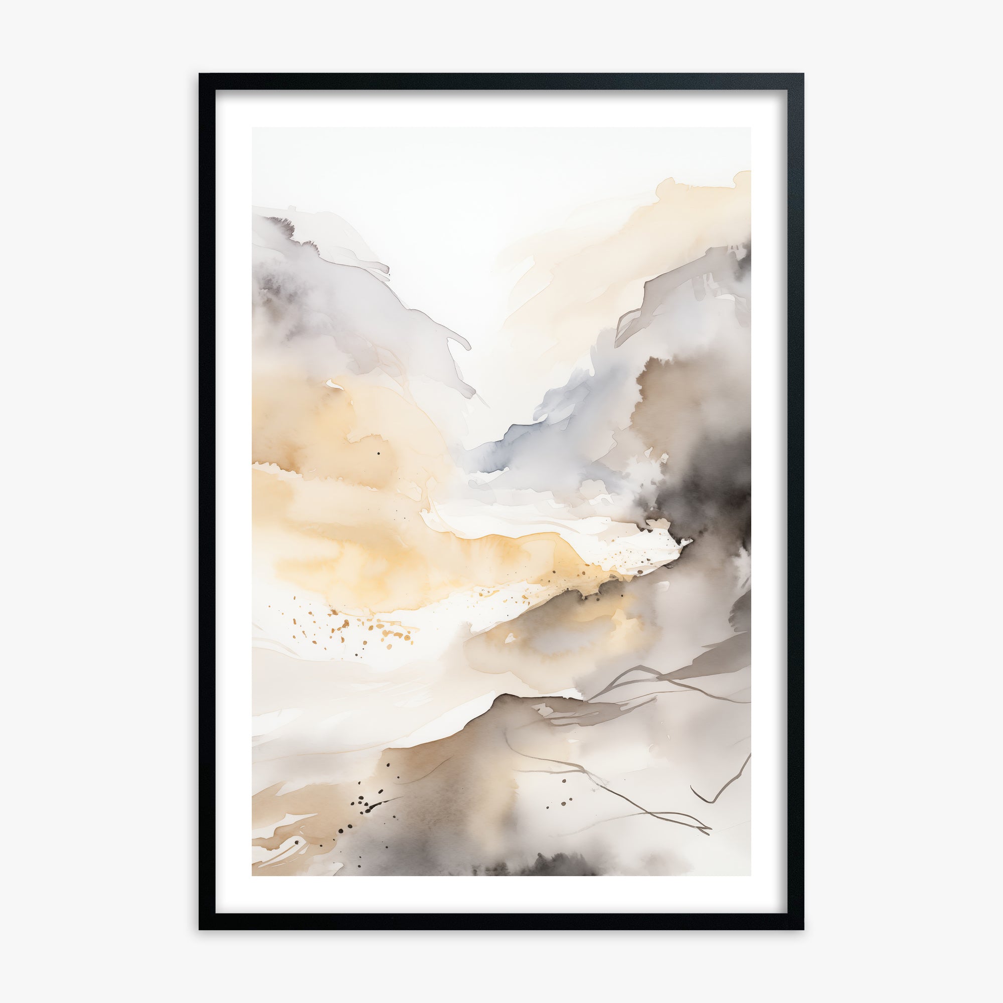 Valley Glow, Black Framed Poster With Black Frame