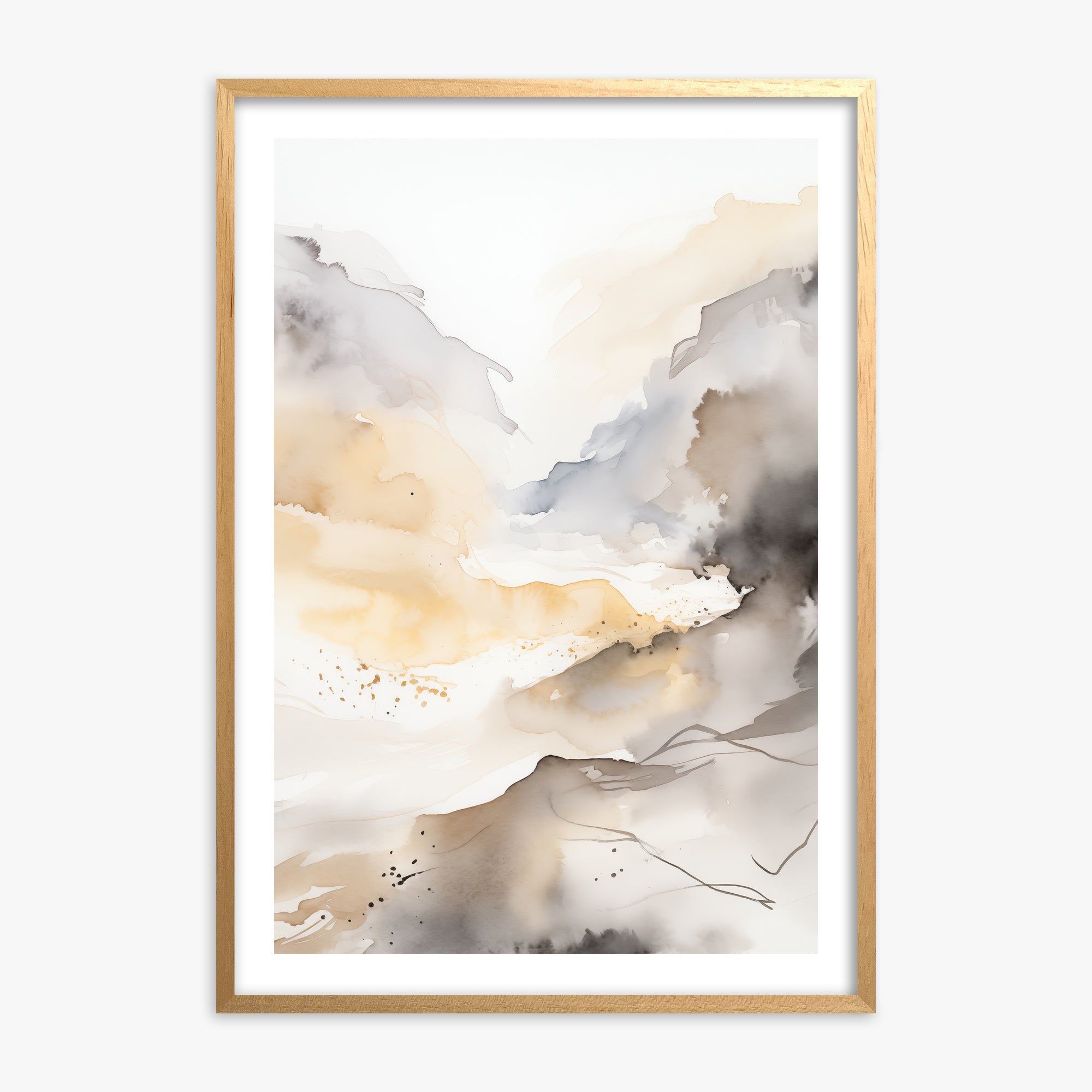 Valley Glow, Oak Framed Poster With Oak Frame