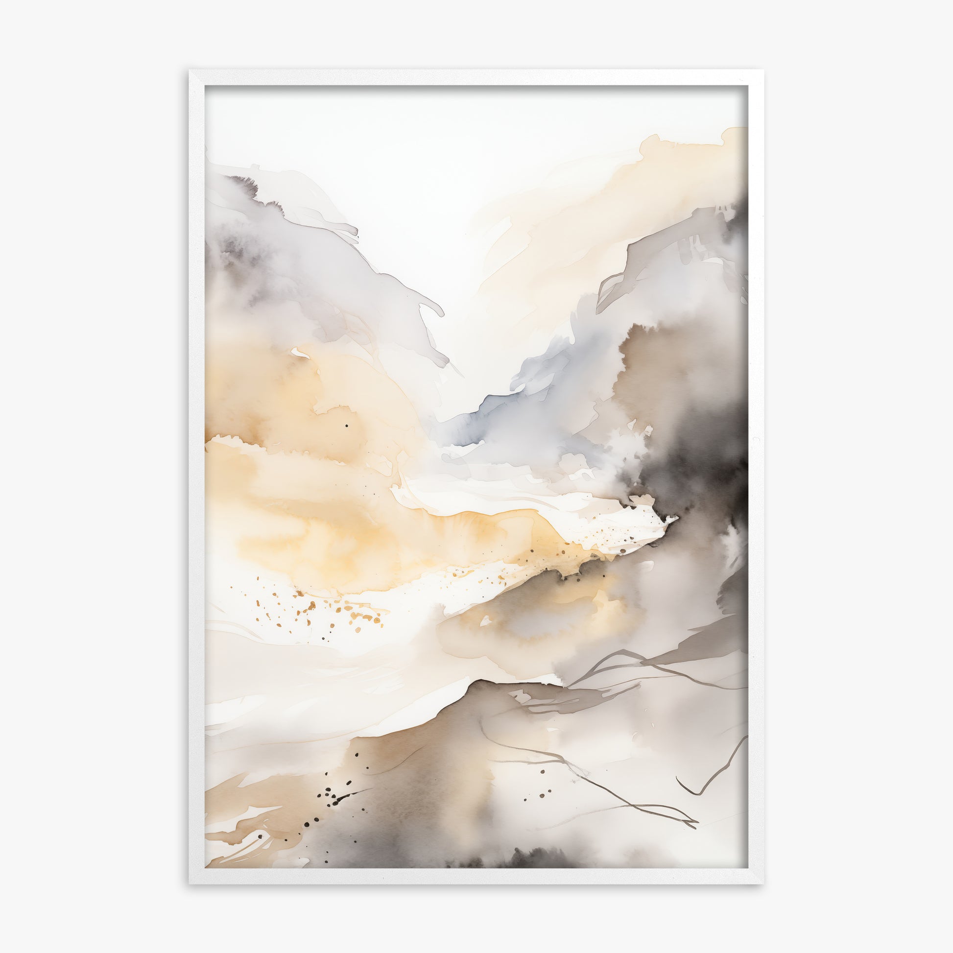 Valley Glow, White Framed Poster With White Frame